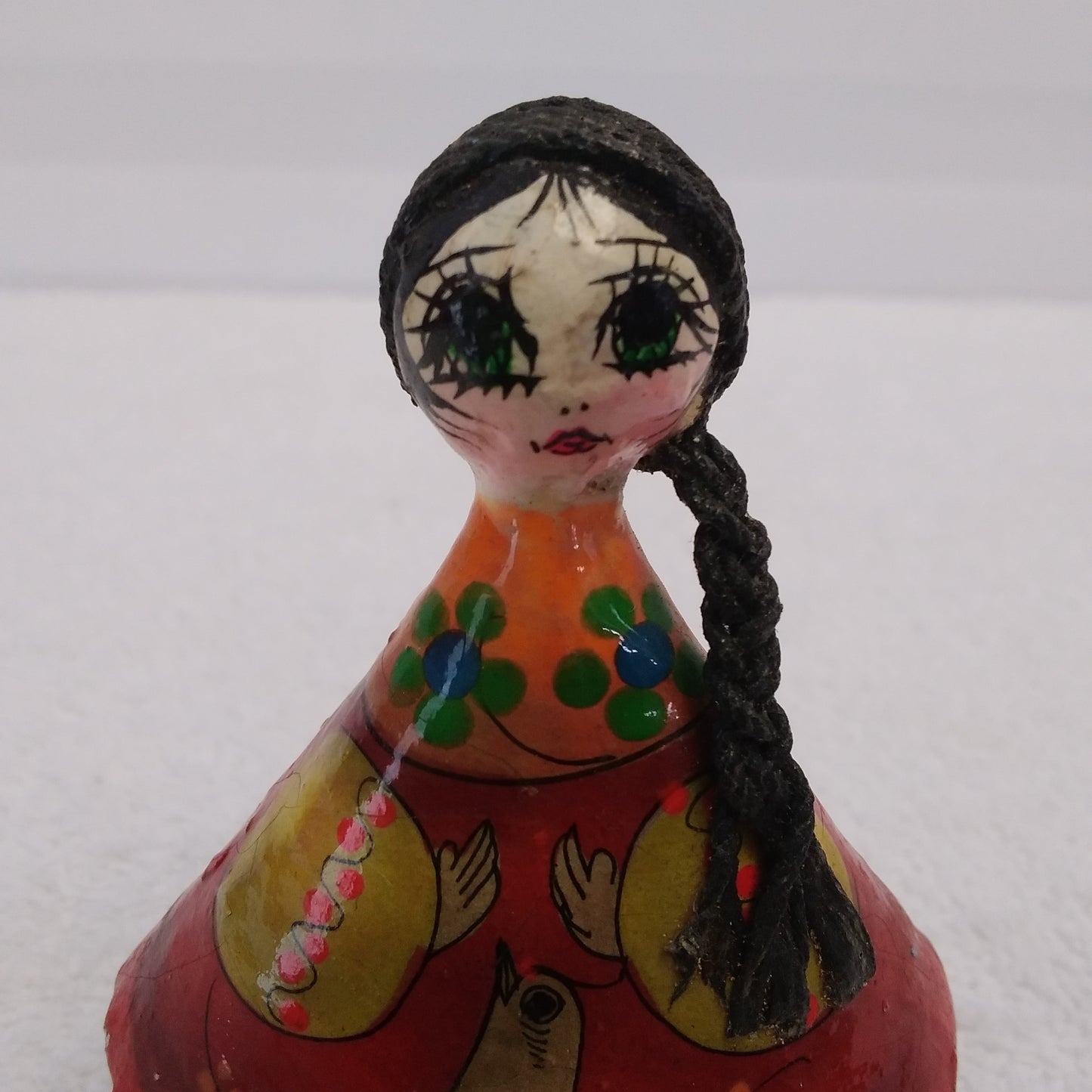 Vintage - 3-3/4" Paper Mache Folk Art Doll - Signed: Tonala Jal