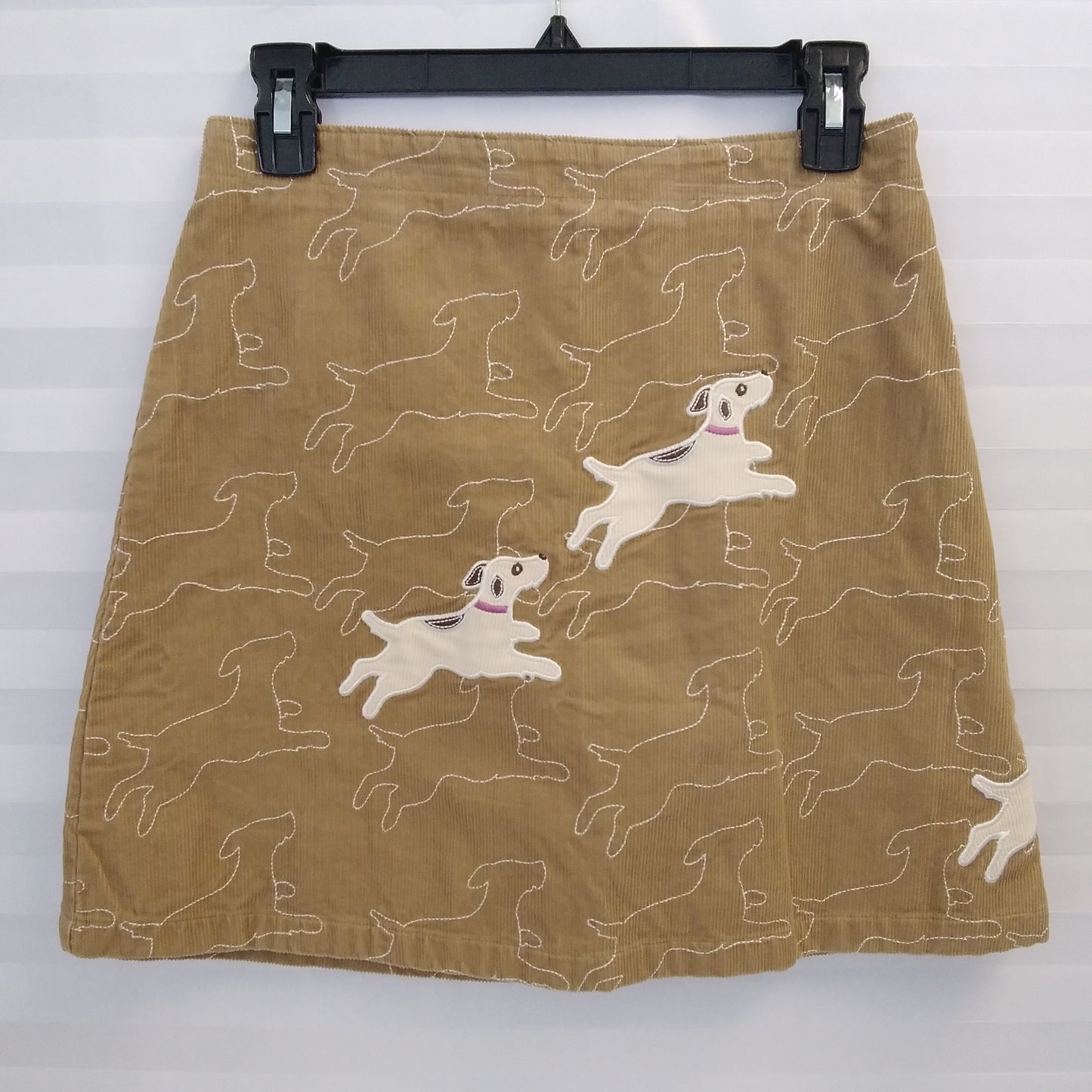 LANDS' END brown Corduroy Dog Embroidered Skirt - Youth 14