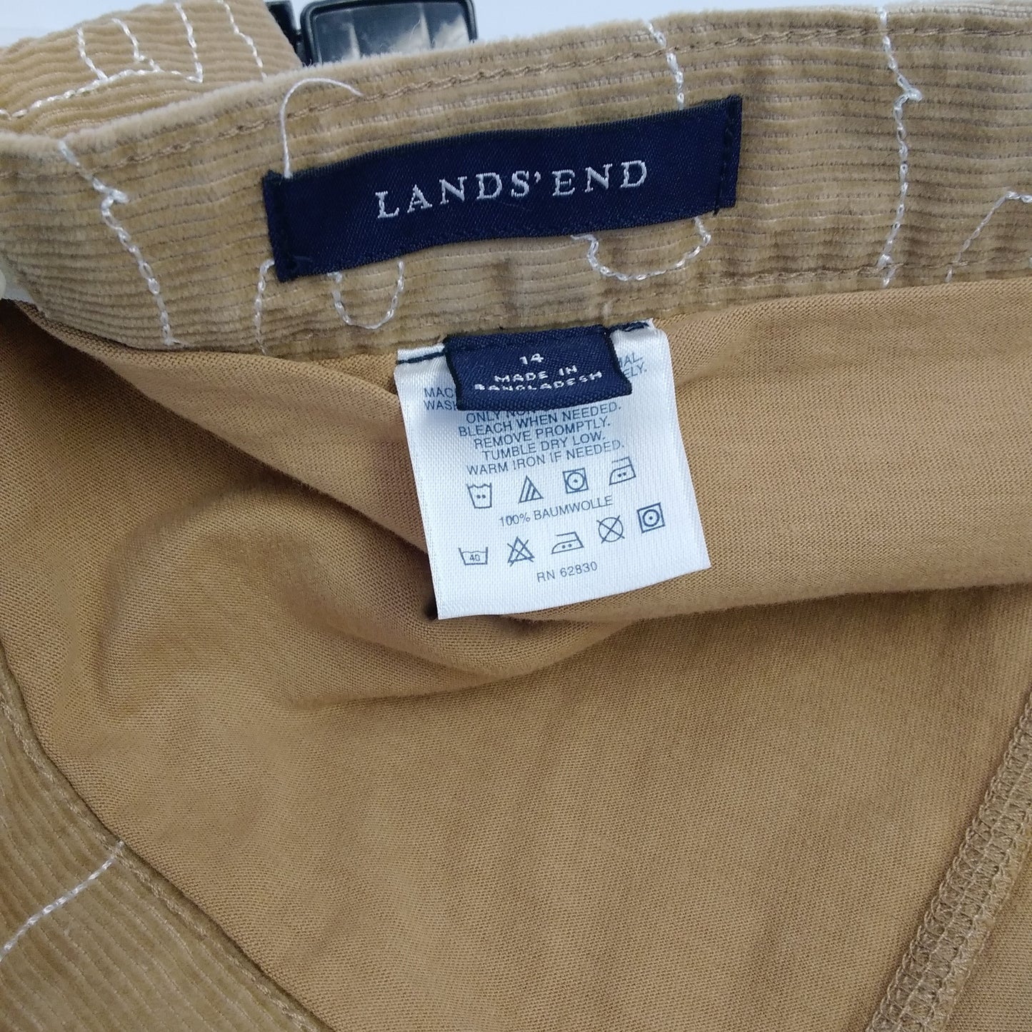 LANDS' END brown Corduroy Dog Embroidered Skirt - Youth 14