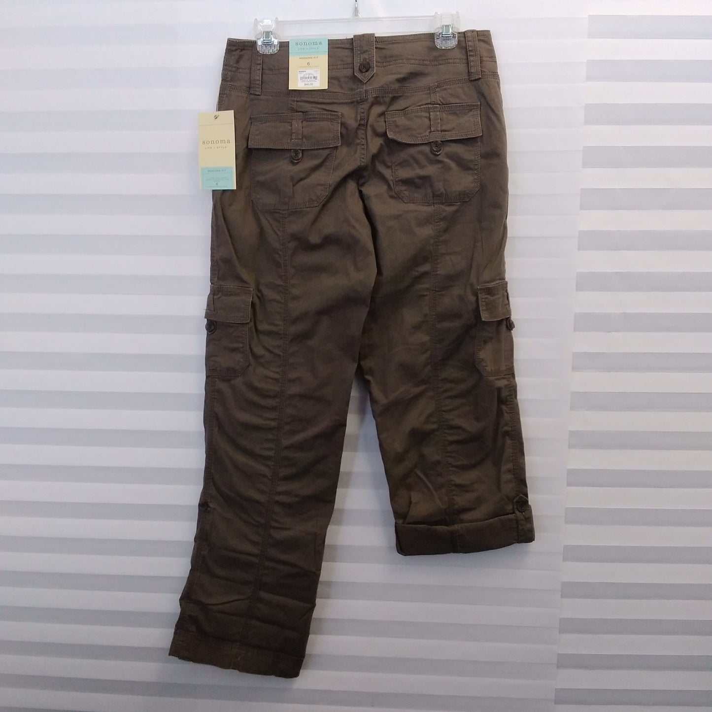 NWT - Sonoma Life + Style Misses Brown Convertible Pants - Size: 6