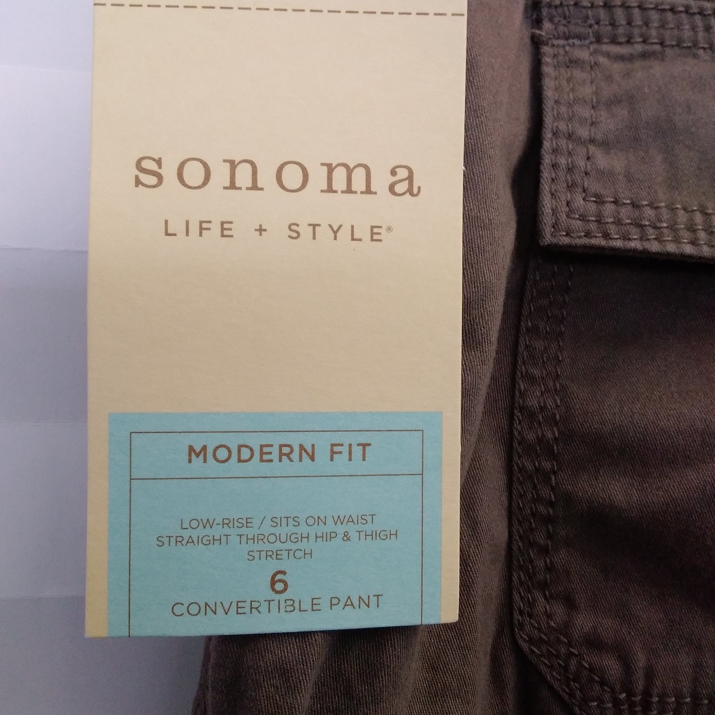 NWT - Sonoma Life + Style Misses Brown Convertible Pants - Size: 6