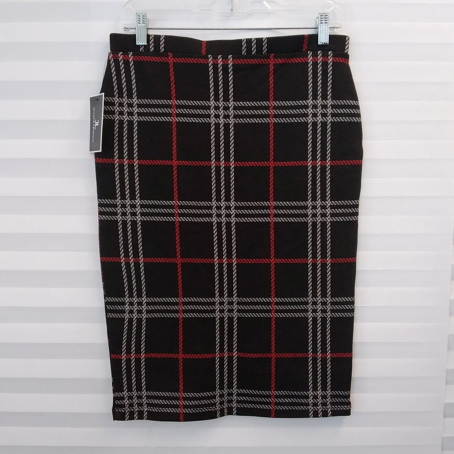 NWT - Jules & Leopold Brown White Red French Velvet Pencil Skirt - Small