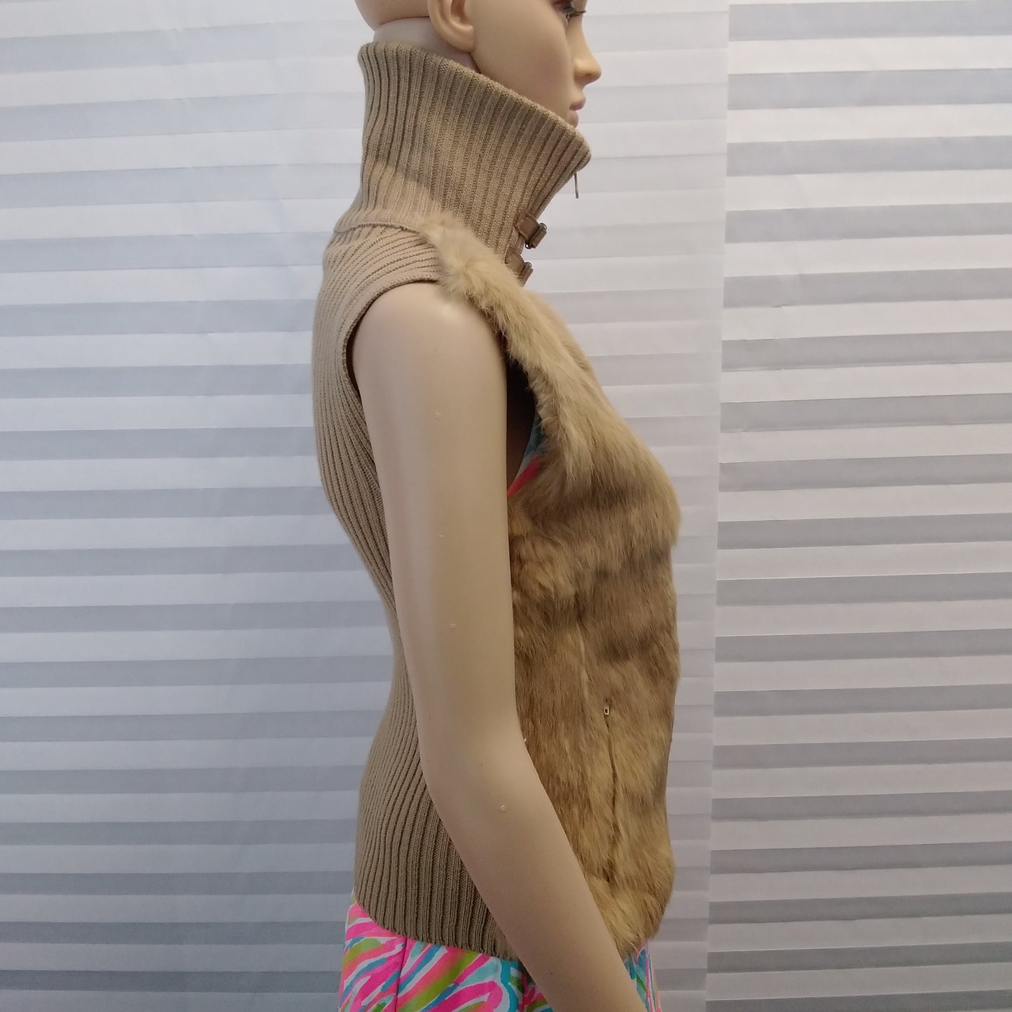 Barami Tan Rabbit Fur Vest - Size: 4