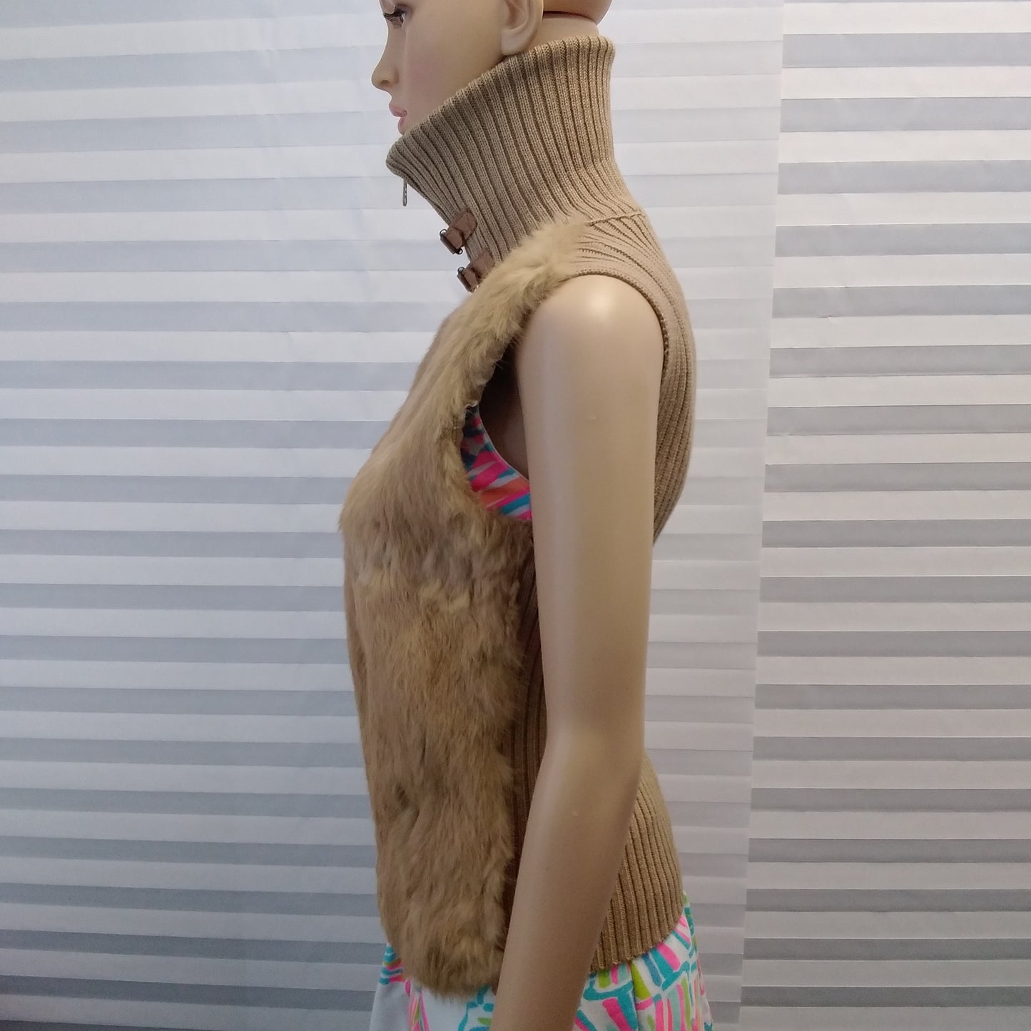 Barami Tan Rabbit Fur Vest - Size: 4
