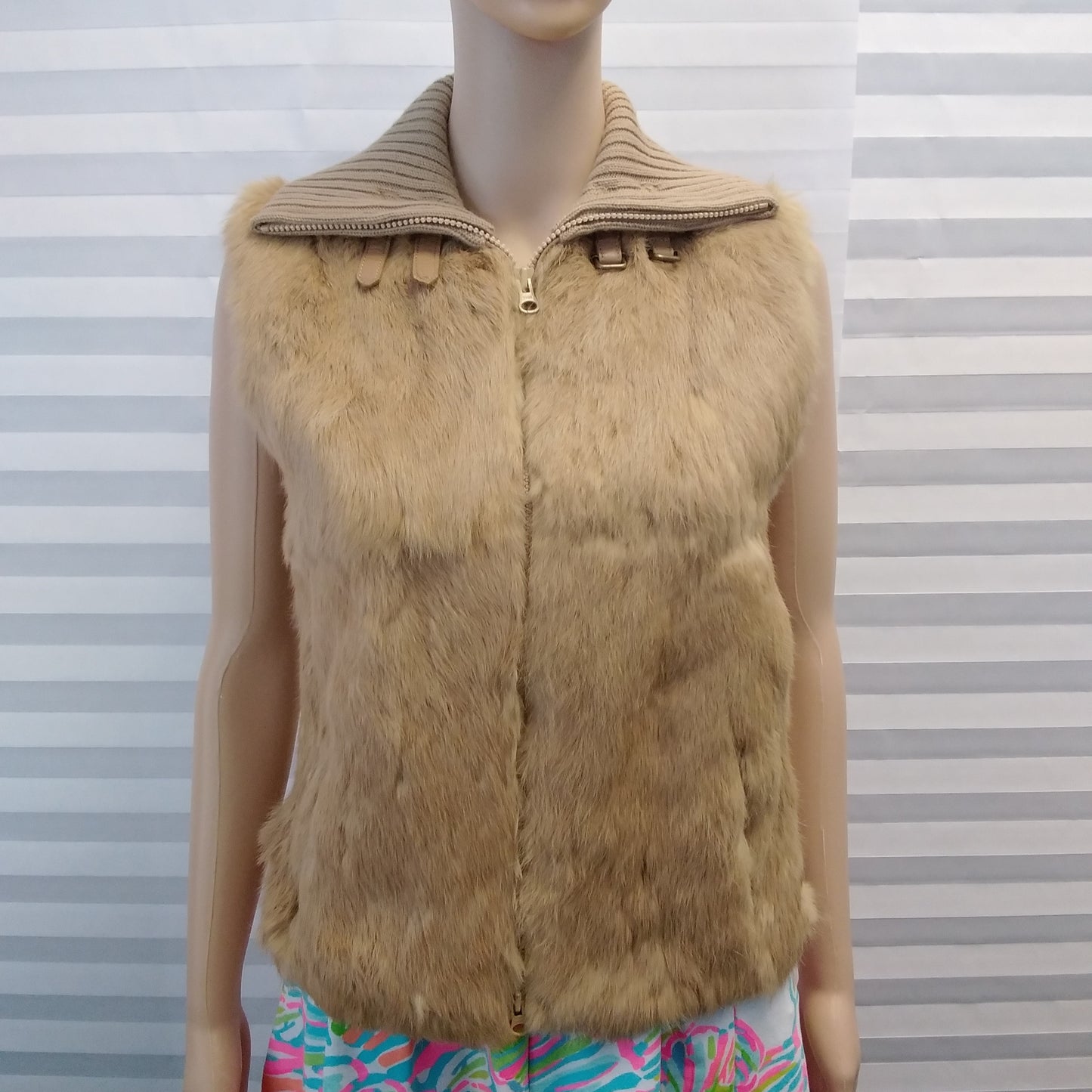Barami Tan Rabbit Fur Vest - Size: 4