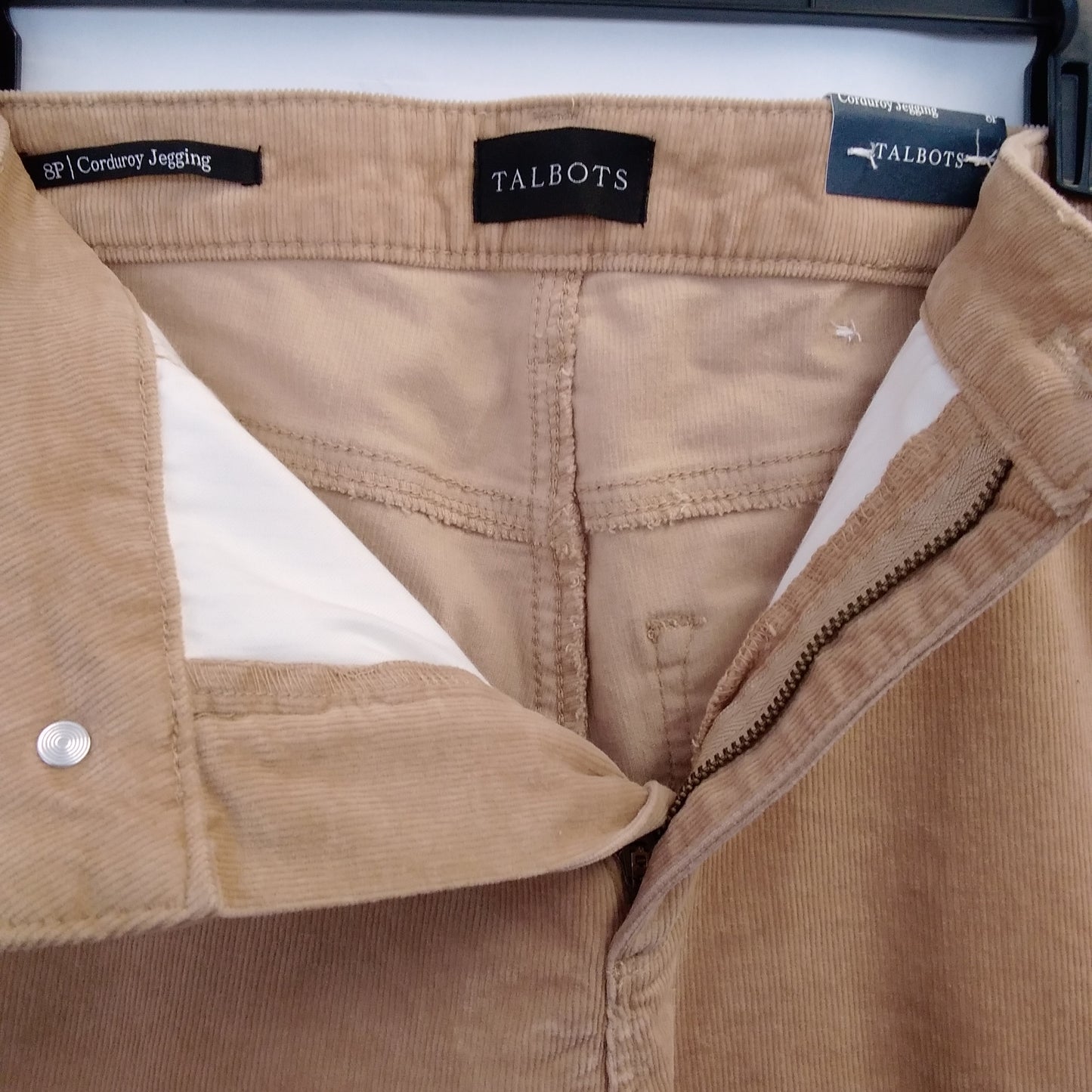 NWT - Talbots Women's Petite Tan Corduroy Jegging - Size: 8P