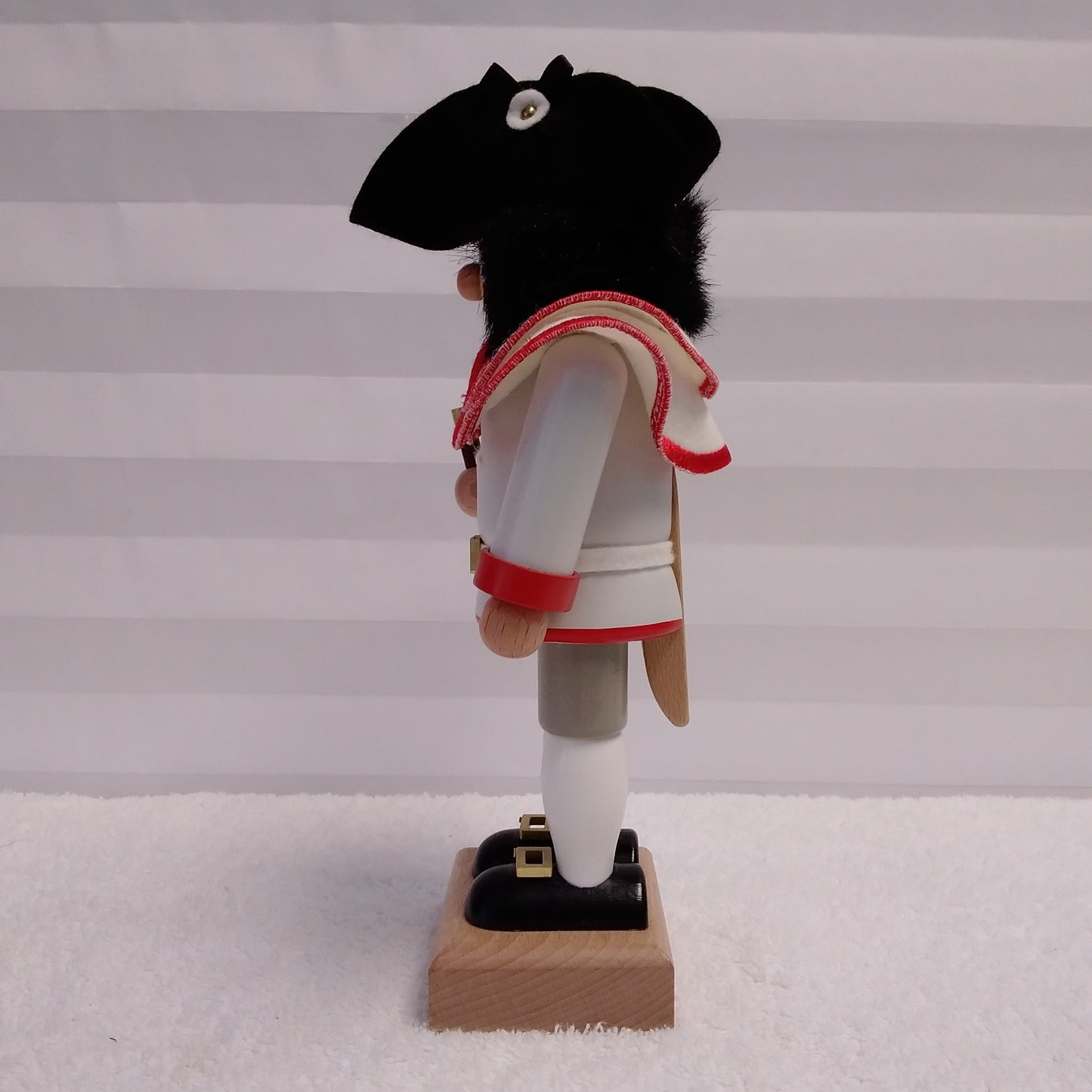 RARE - Signed Christian Ulbricht Nutcracker Wearing a White Jacket with Red Trim Holding a Flute