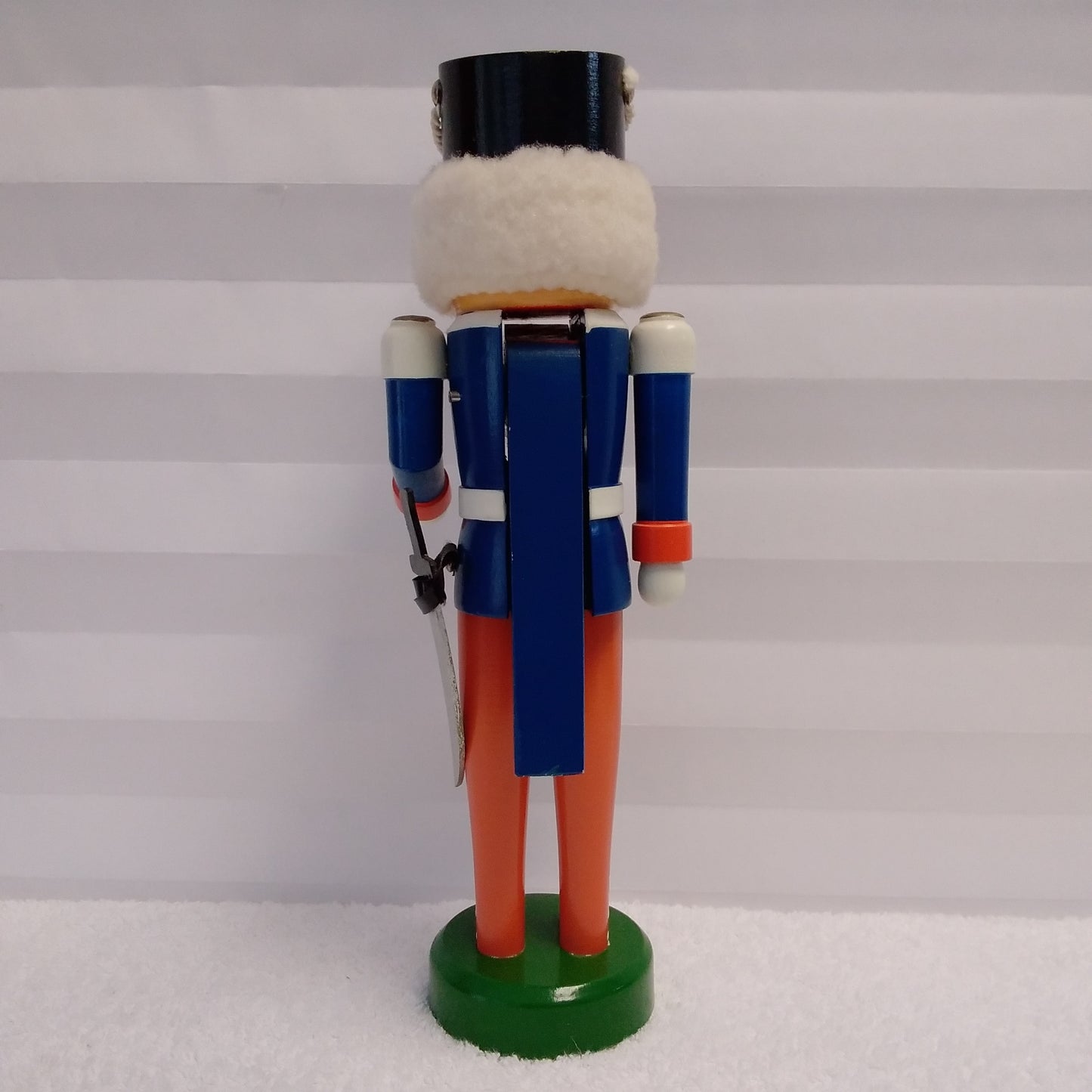 Vintage - Soldier Nutcracker Wearing a Blue Jacket and Orange Pants with Sword