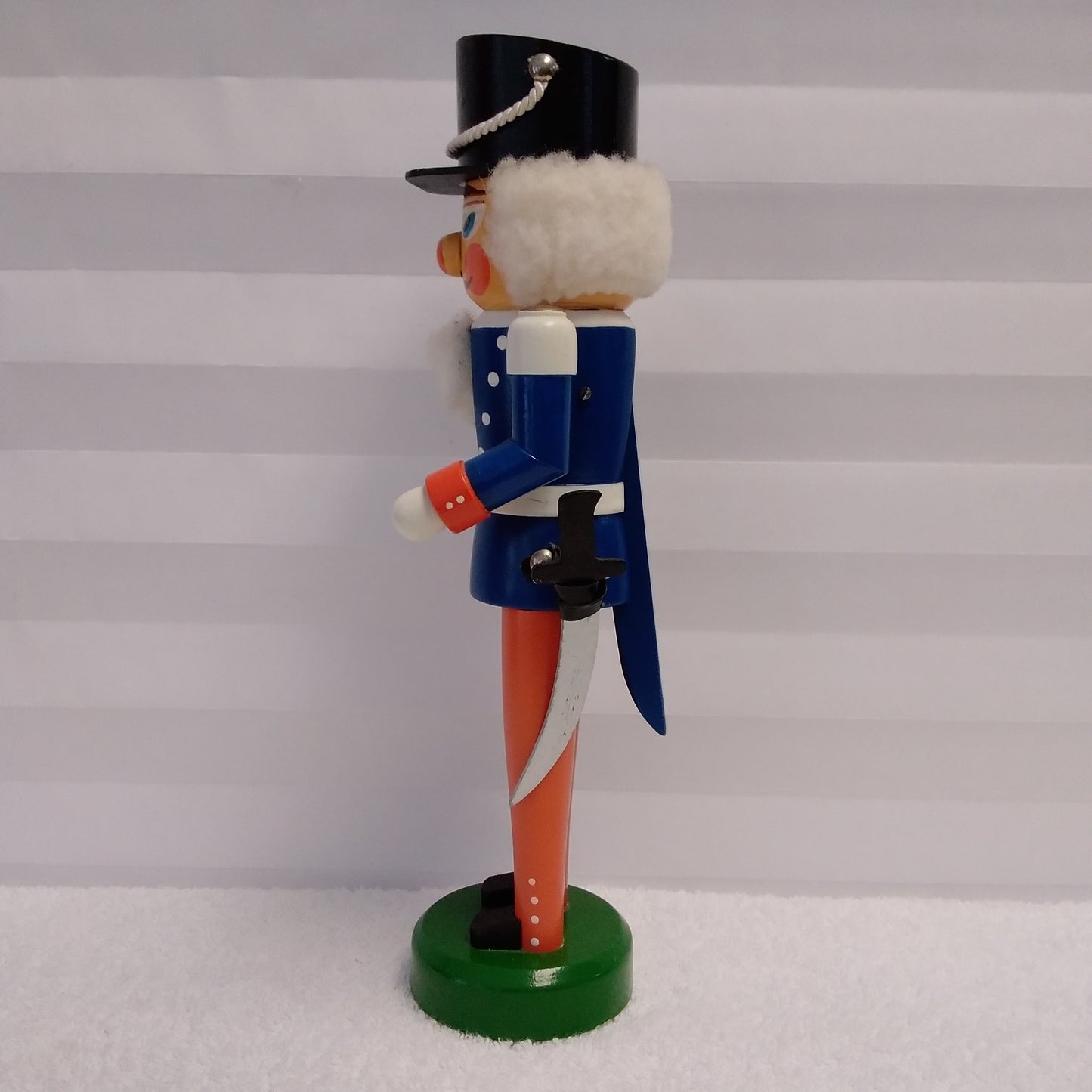 Vintage - Soldier Nutcracker Wearing a Blue Jacket and Orange Pants with Sword