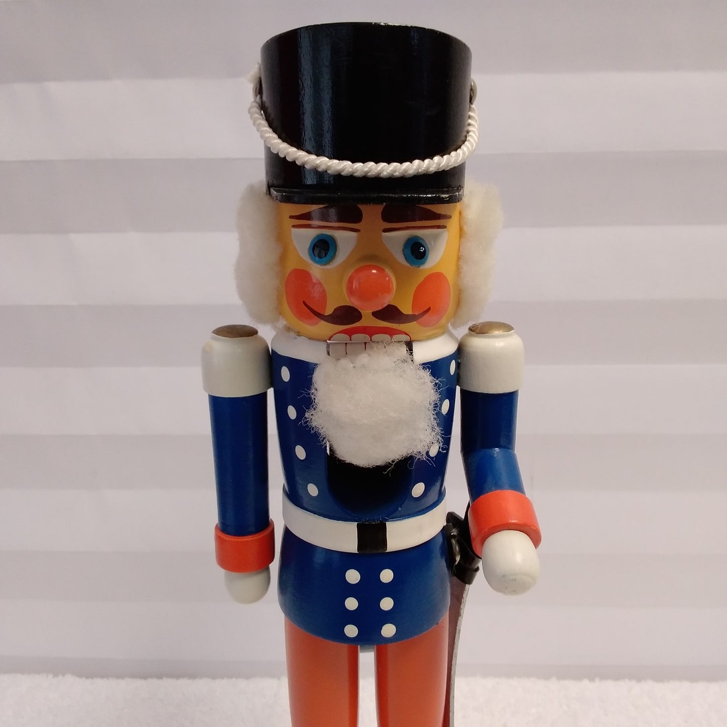 Vintage - Soldier Nutcracker Wearing a Blue Jacket and Orange Pants with Sword