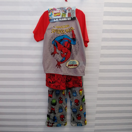 NWT - Marvel Comics Spider-Man 3 Piece Pajamas Set - 8