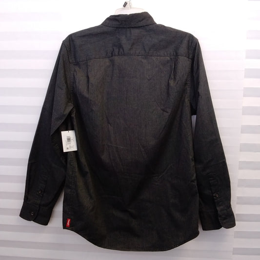 NWT - Wrangler Comfort Flex Dk. Gray Denim Twill Button Up Shirt - S