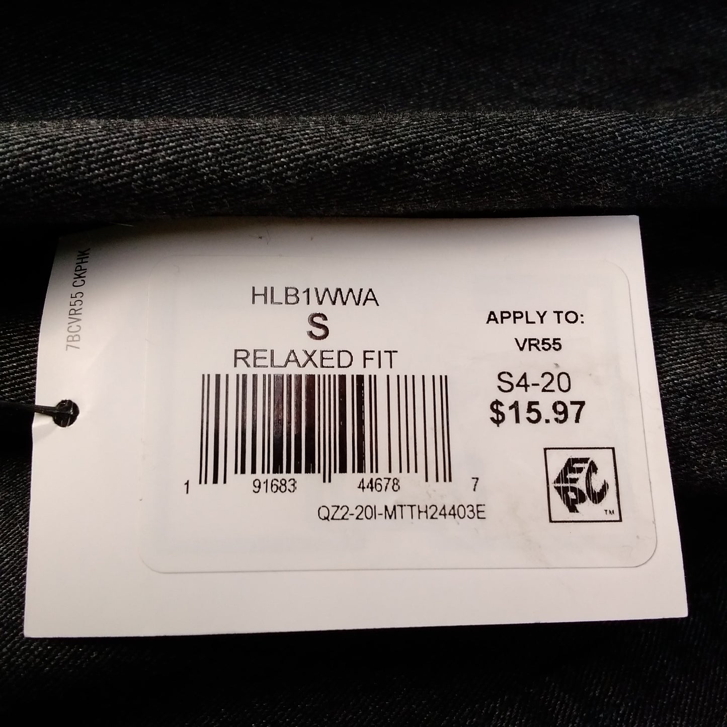 NWT - Wrangler Comfort Flex Dk. Gray Denim Twill Button Up Shirt - S