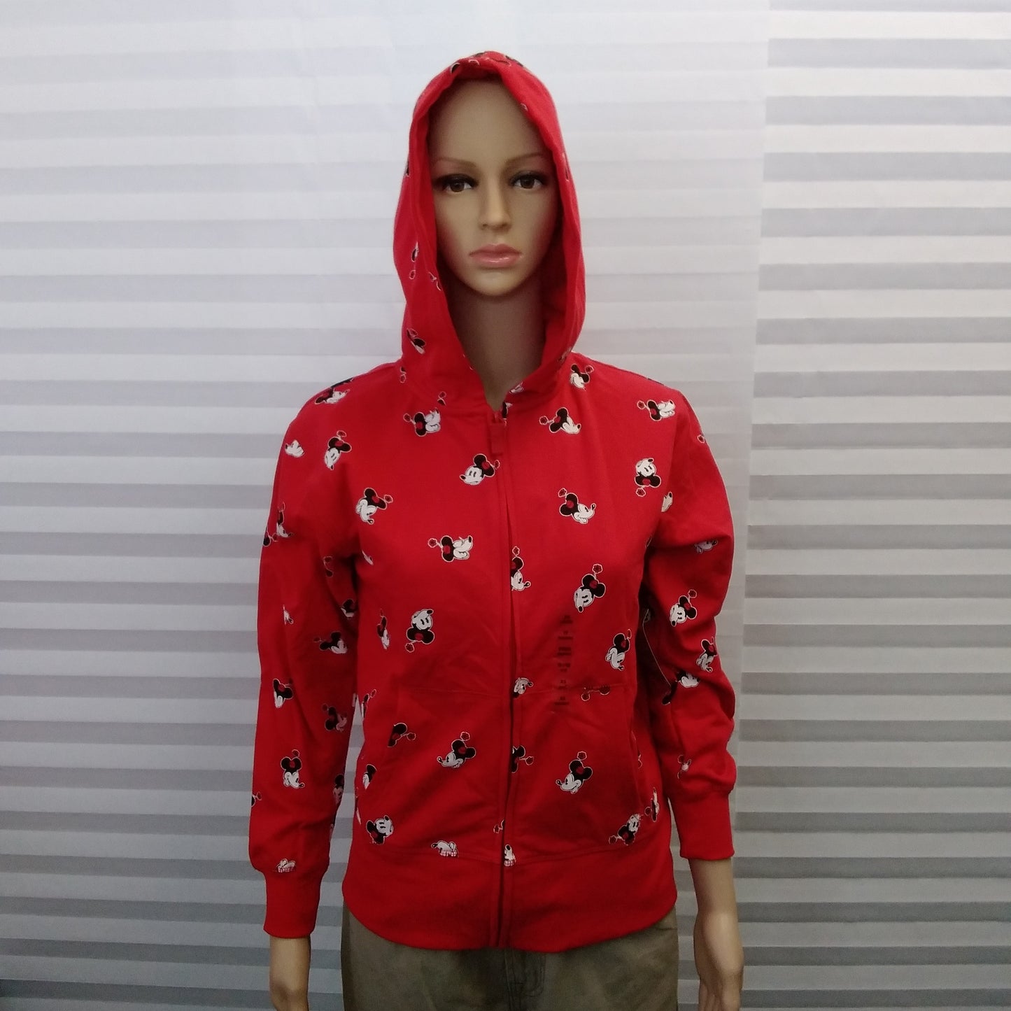NWT - Disney Minnie Mouse Red Zip-Up Hooded Jacket - Size XS