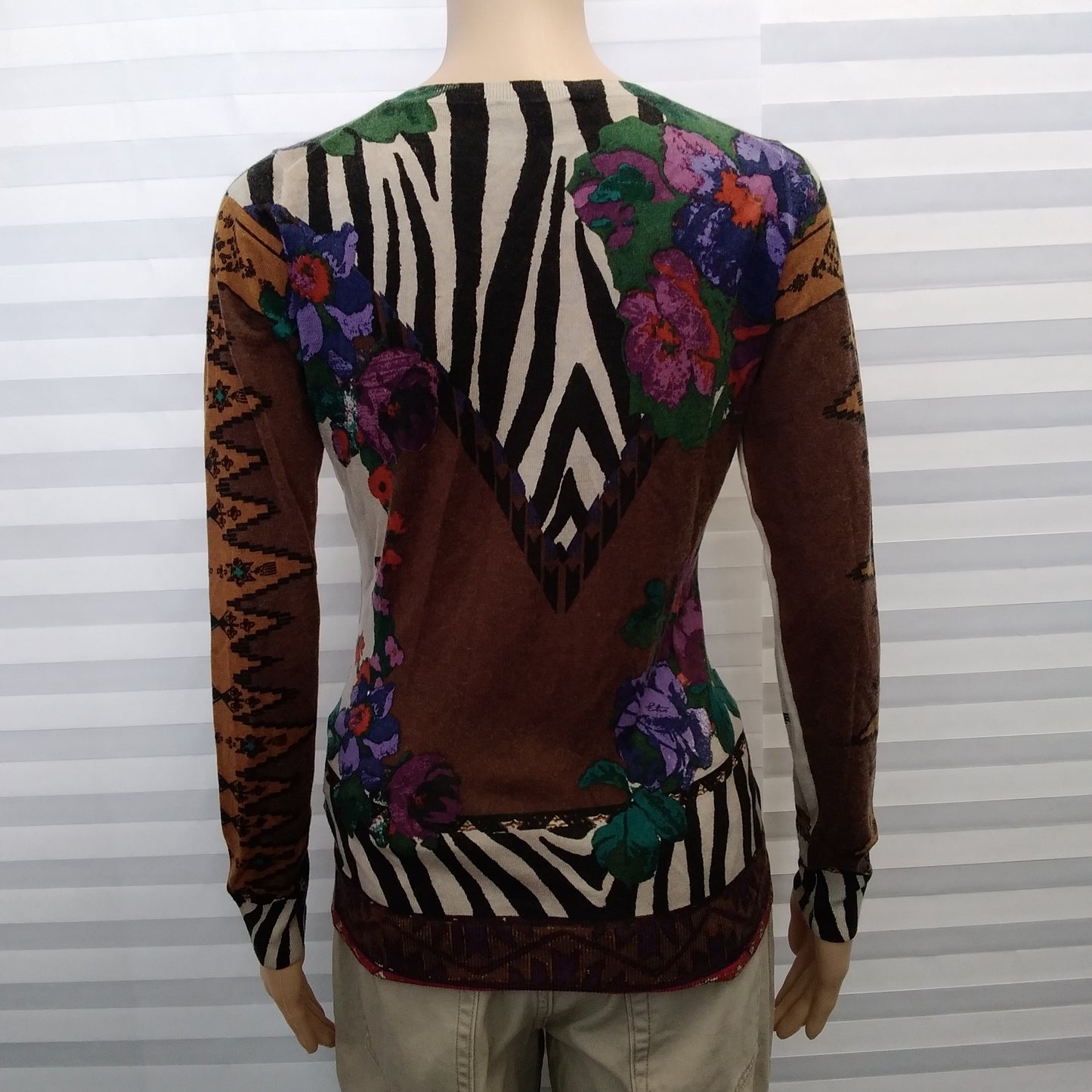 Amazing ETRO Milano Floral Print Cashmere Blend Sweater - Size 44