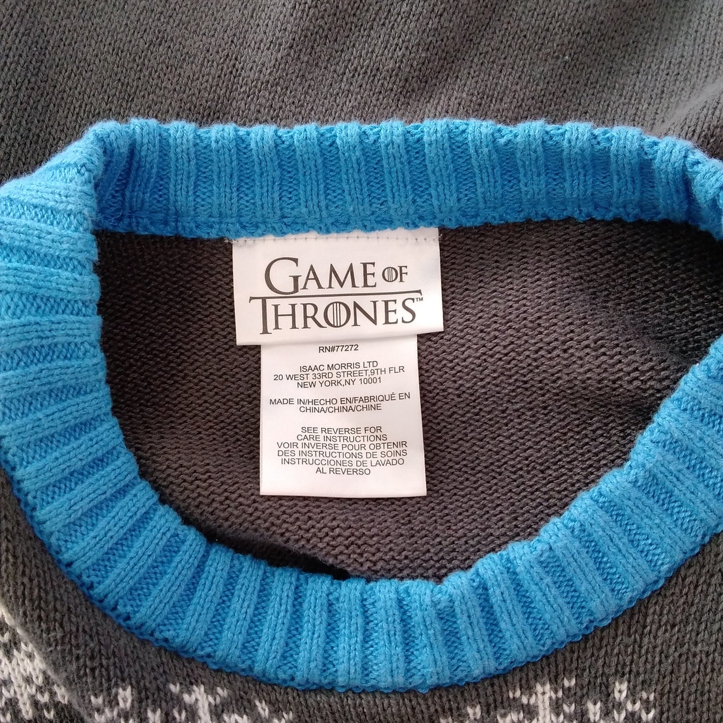 Game of Thrones Silent Night King Christmas Sweater - Size S