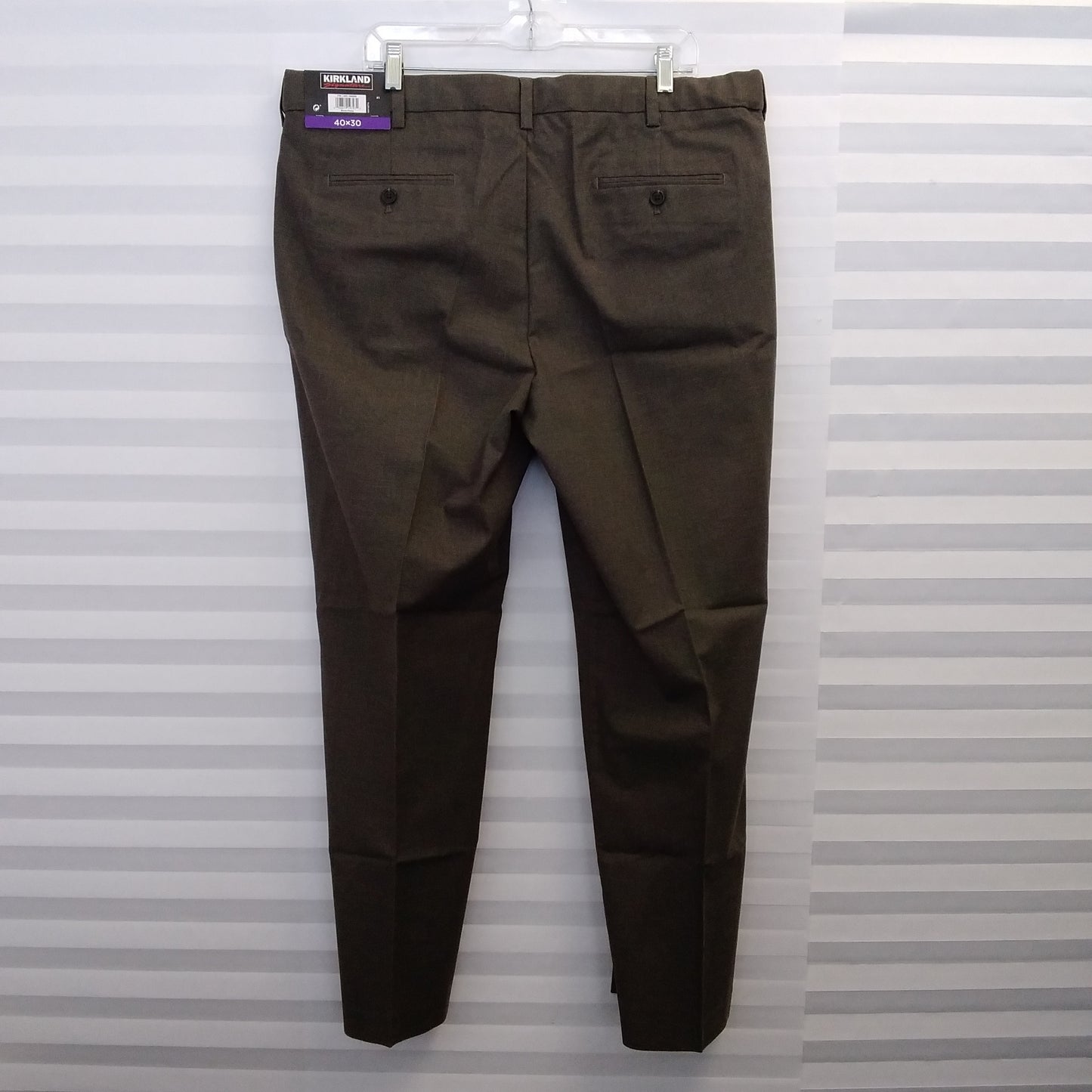 NWT - Kirkland Signature brown Fancy Non Iron Comfort Pant - 40x30