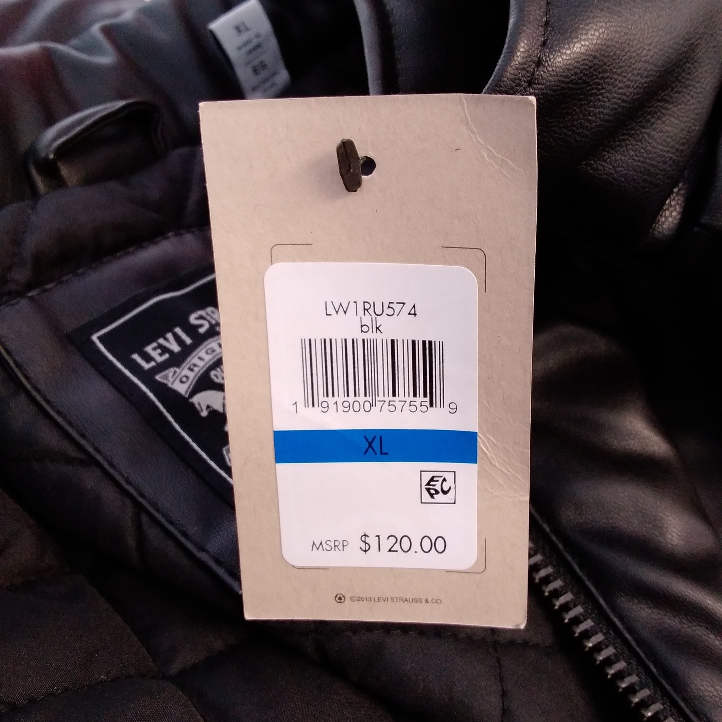 NWT - Levi Strauss & Co. black Faux Leather Jacket - XL