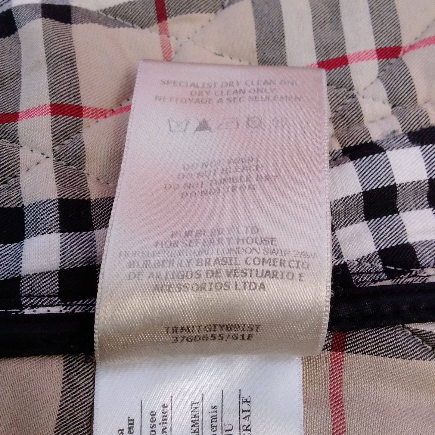 Burberry Brit Women's Black Diamond Quilted Check Lined Jacket