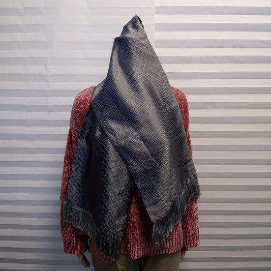 NWT - Marino Avenue Silk Like Gray and Silver Scarf Style #SF301