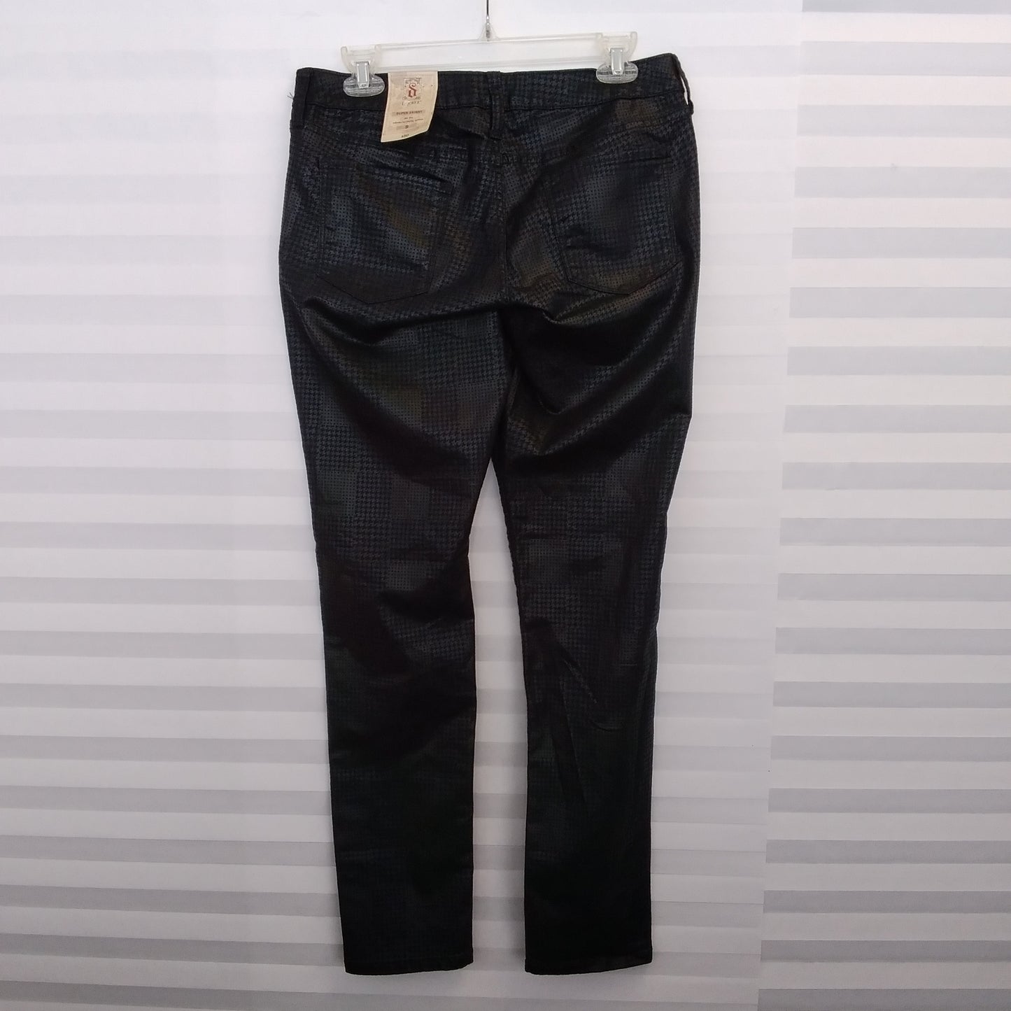 NWT - Decree Women's Black Houndstooth Plaid Super Skinny Pants - Size 9