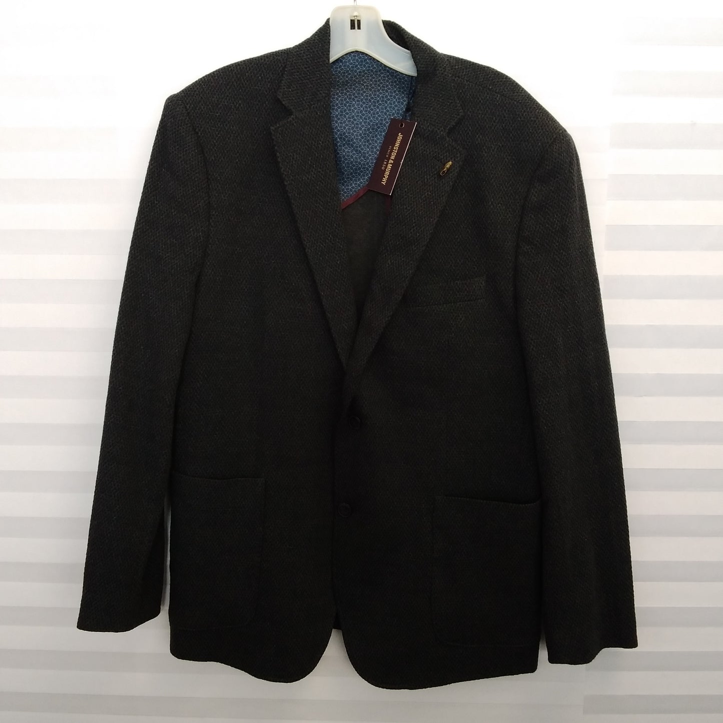 NWT - Johnston & Murphy Charcoal Textured Knit Blazer - Size L
