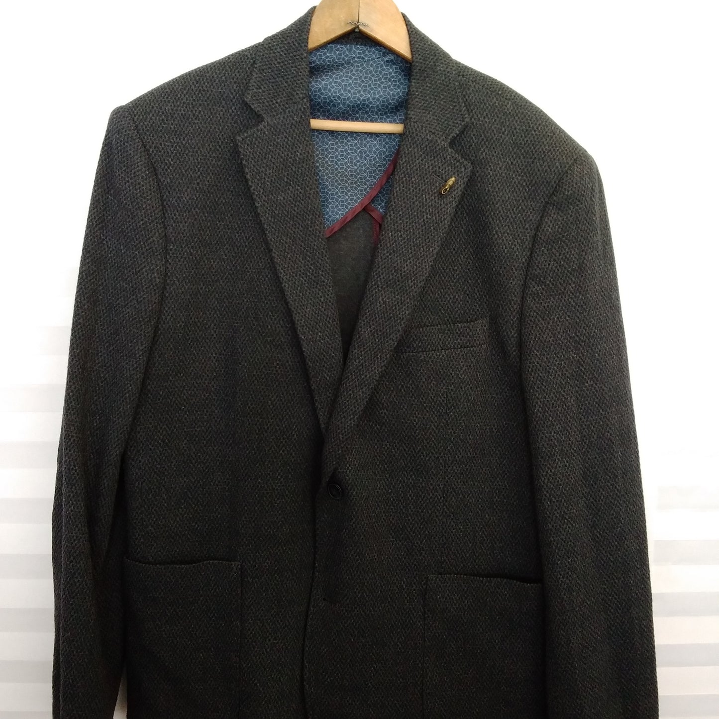 NWT - Johnston & Murphy Charcoal Textured Knit Blazer - Size L