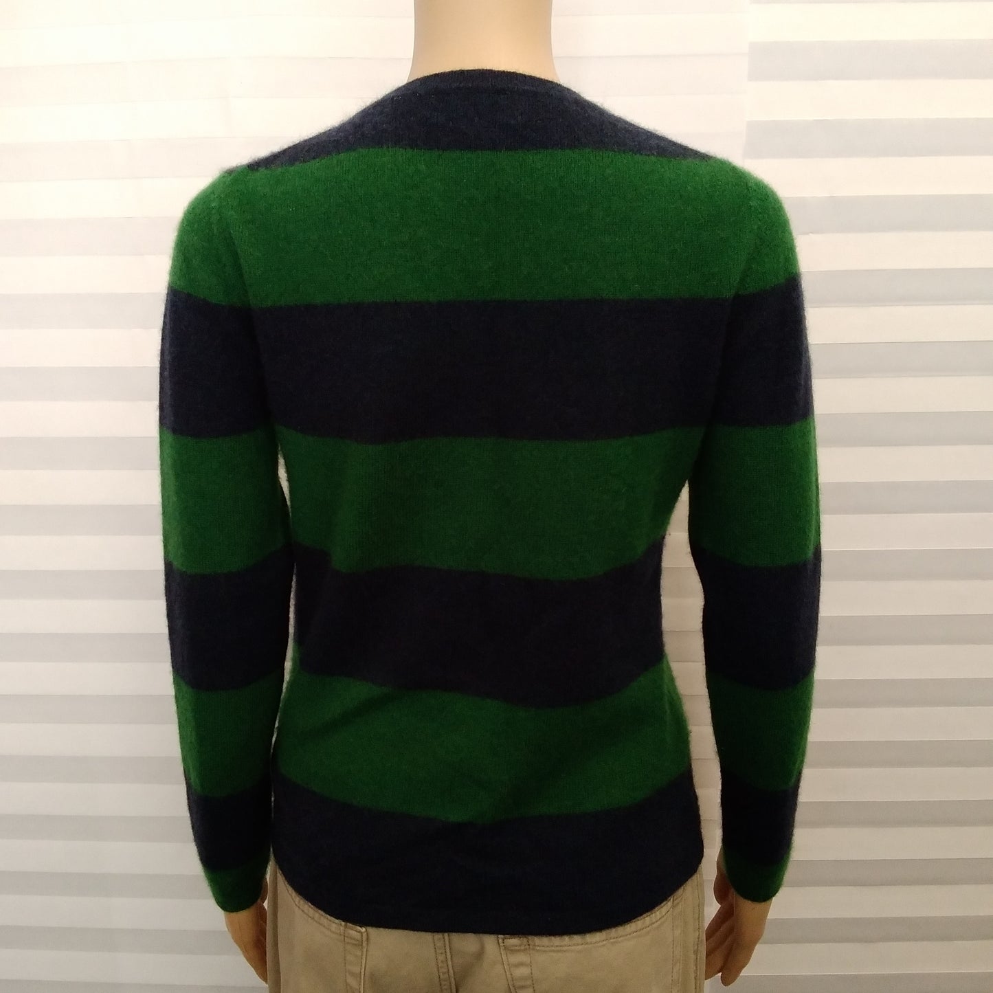 Fenn Wright Manson blue green stripe Cashmere V-Neck Sweater - S