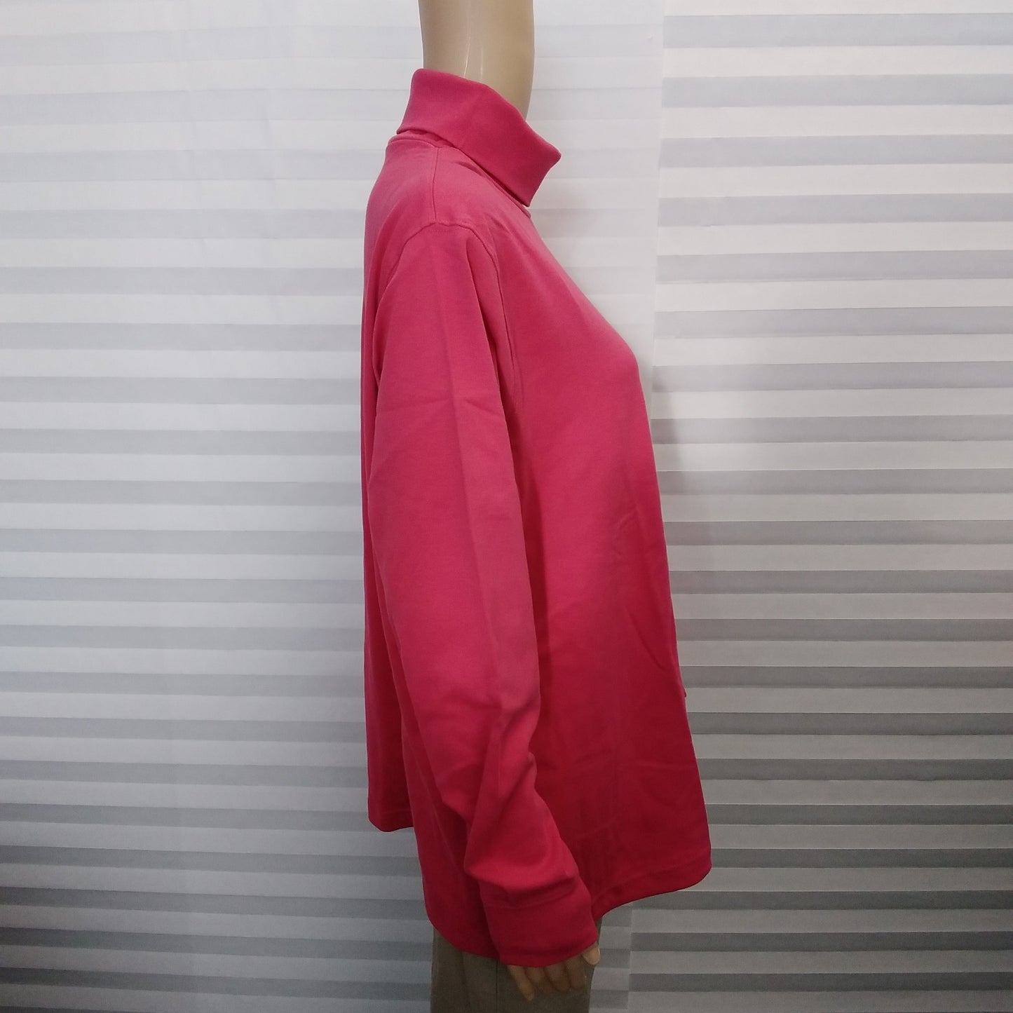 NIB - Lands' End Pink Bloom Long Sleeve Seamless Turtleneck Top - 1X