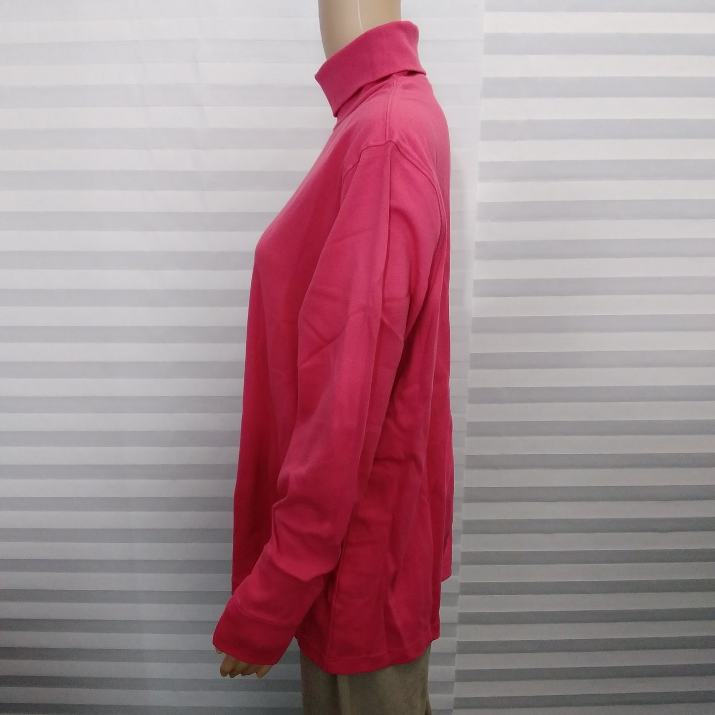 NIB - Lands' End Pink Bloom Long Sleeve Seamless Turtleneck Top - 1X