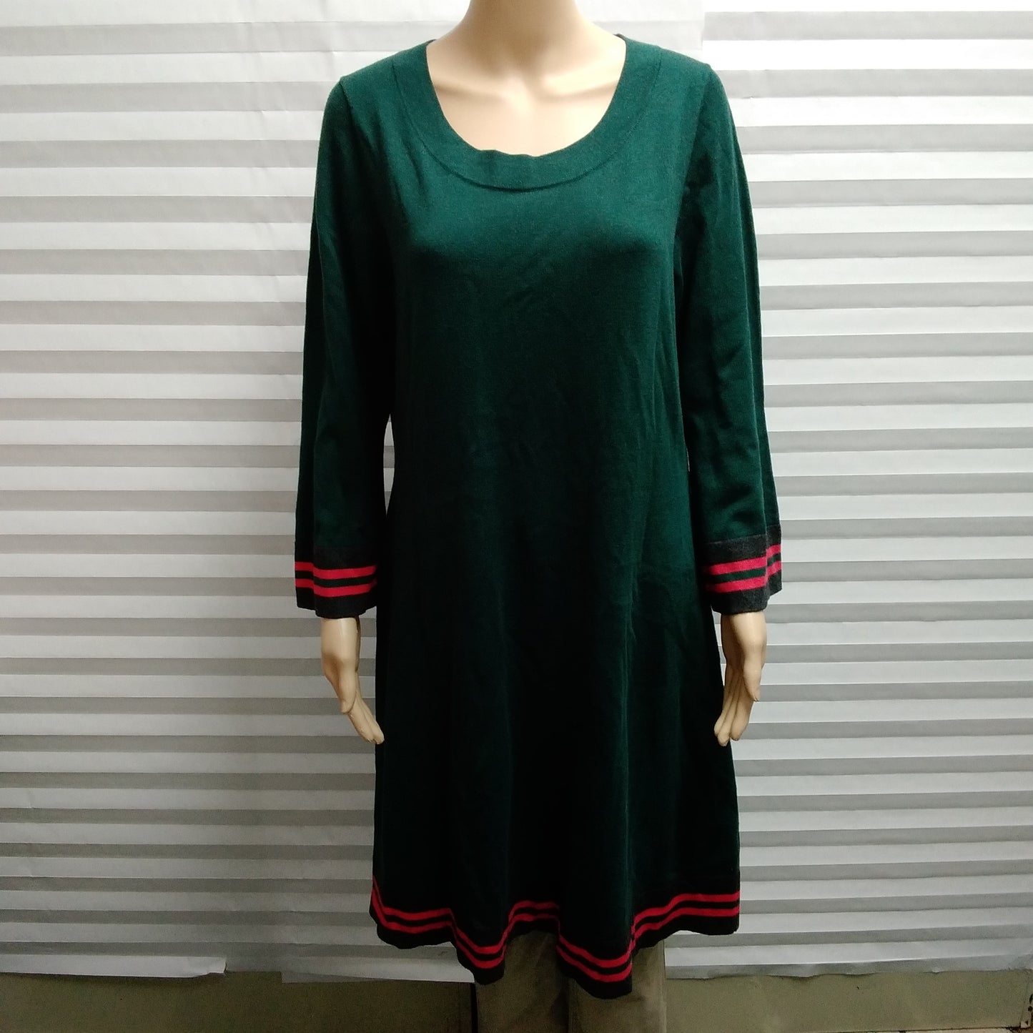 NWT - BODEN green red Wool Blend Trudy Sweater Dress - Size: 14