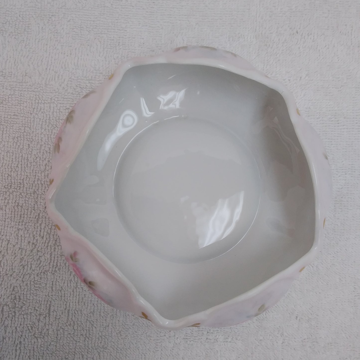 Vintage Floral Scalloped Bowl Hand-Painted by Thelma Joslin