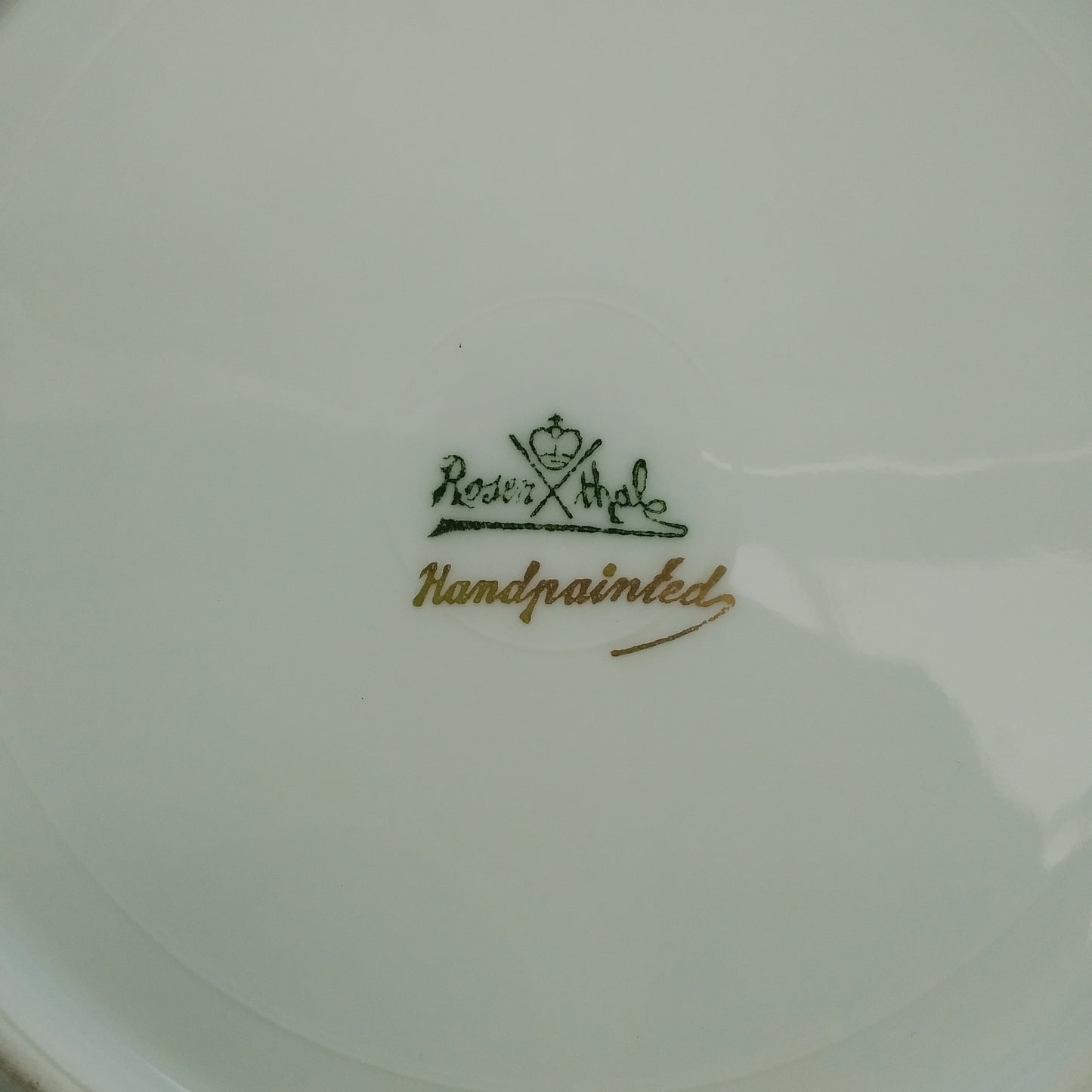 Vintage - Rosenthal 9.75" Plate - Pink Roses with Gold/Black Trim Hand-Painted by Aigle