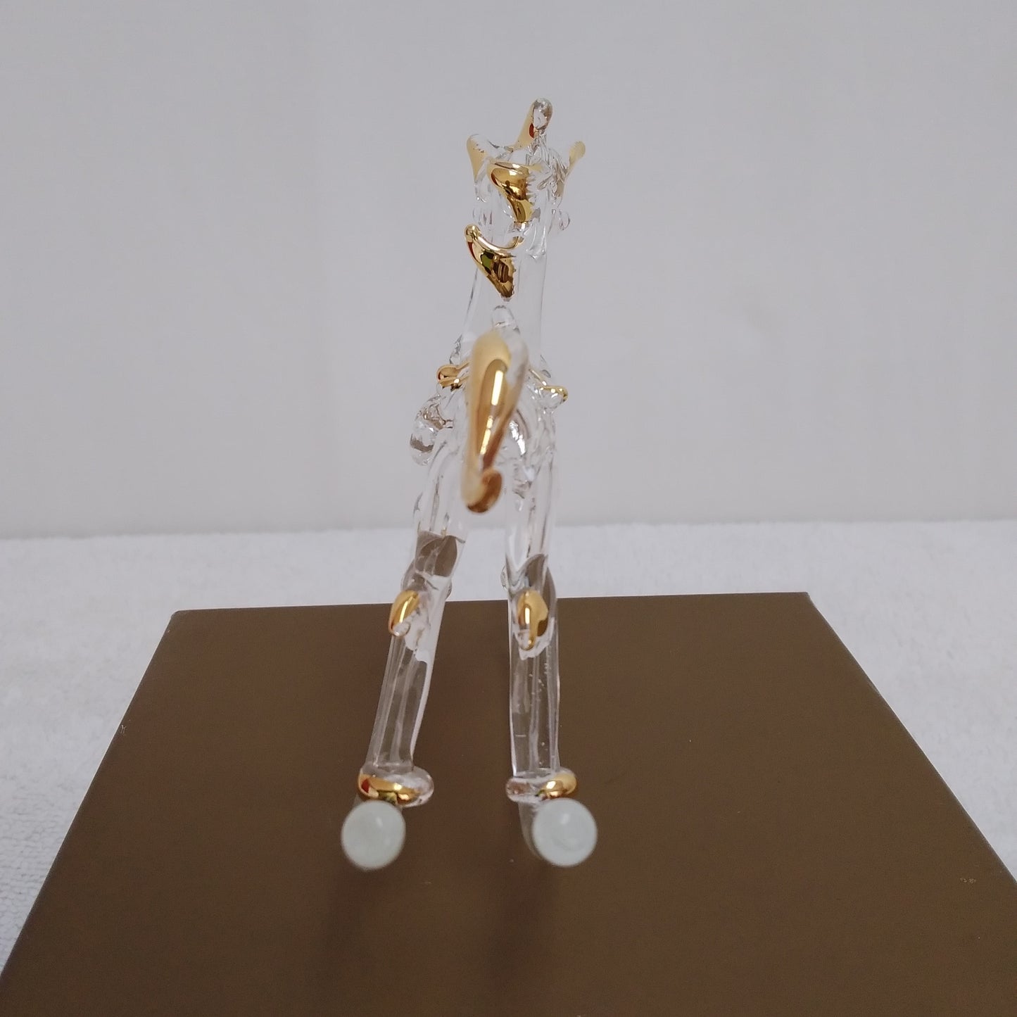 Pier 1 Imports Glass Rocking Horse with Gold Trim Christmas Ornament
