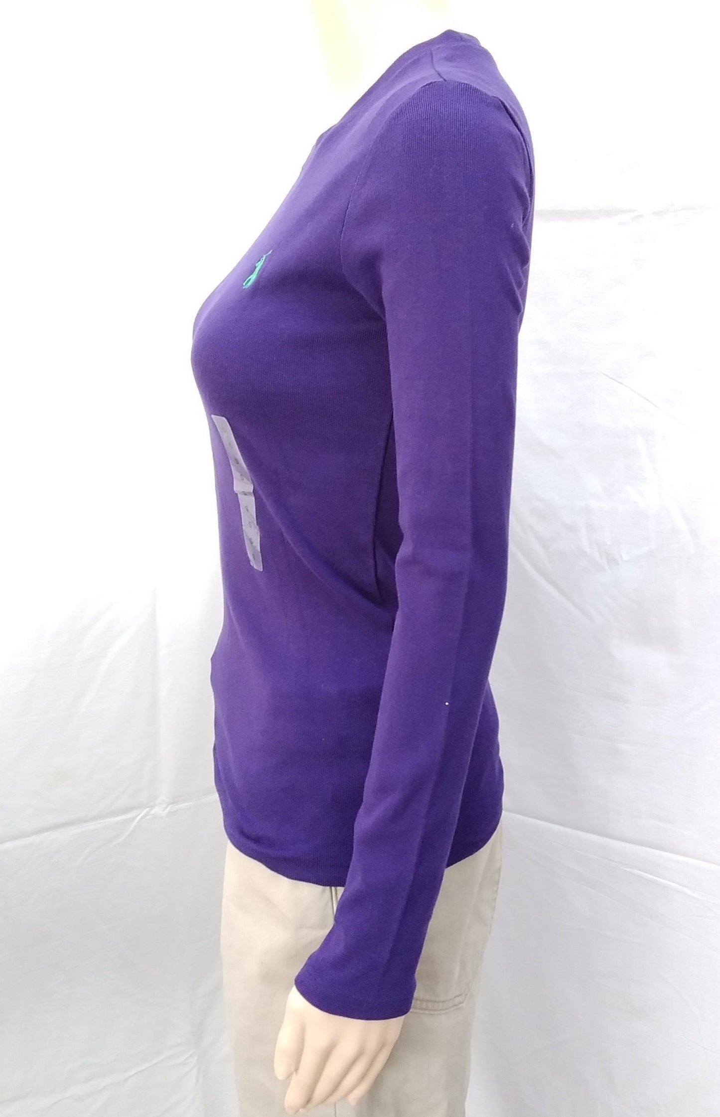 NWT -- Ralph Lauren Sport Women's Purple Cotton Crew Neck Sweater -- Size: S