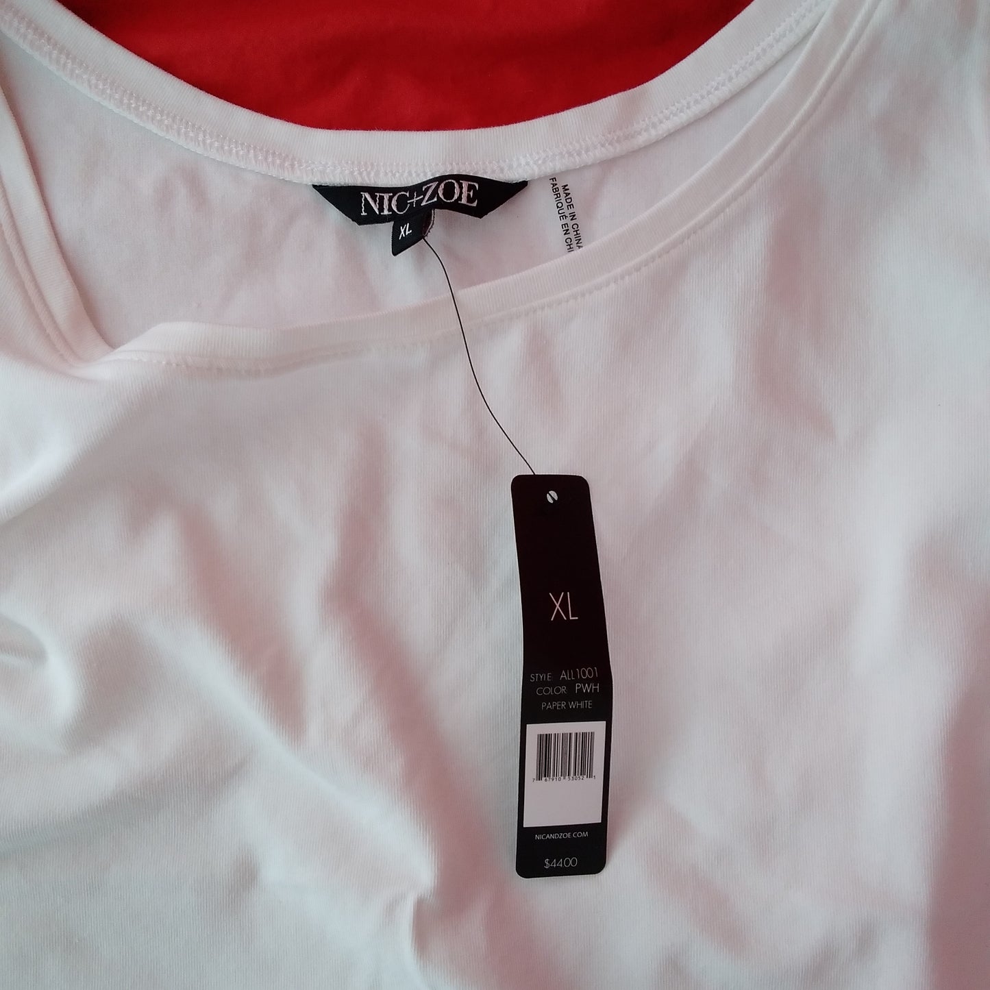 NWT -- Nic+Zoe Paper White Scoop Neck Tank Top -- XL