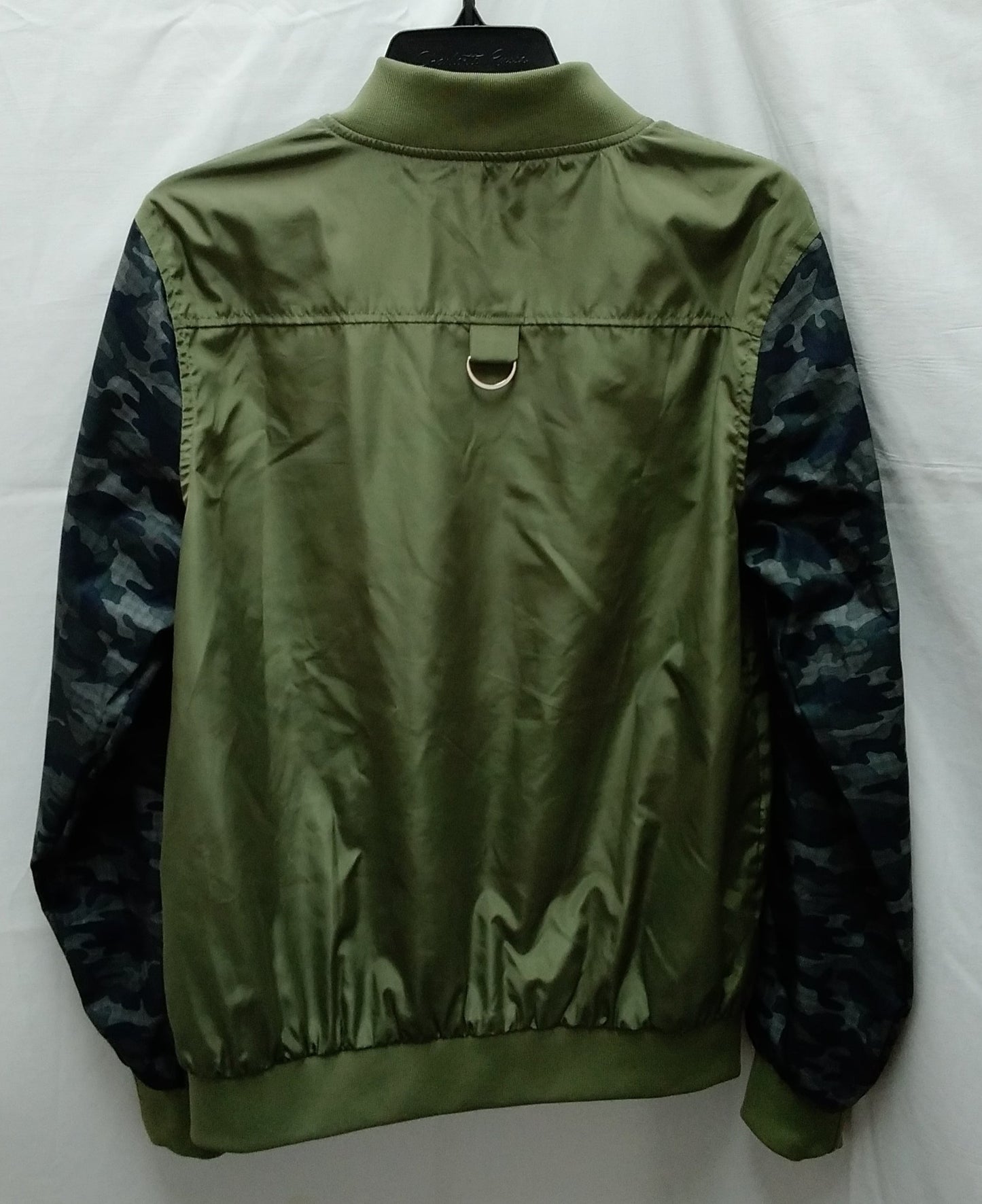NWNT -- Boohoo Men's Camo Sleeve Green Bomber Jacket -- Size L