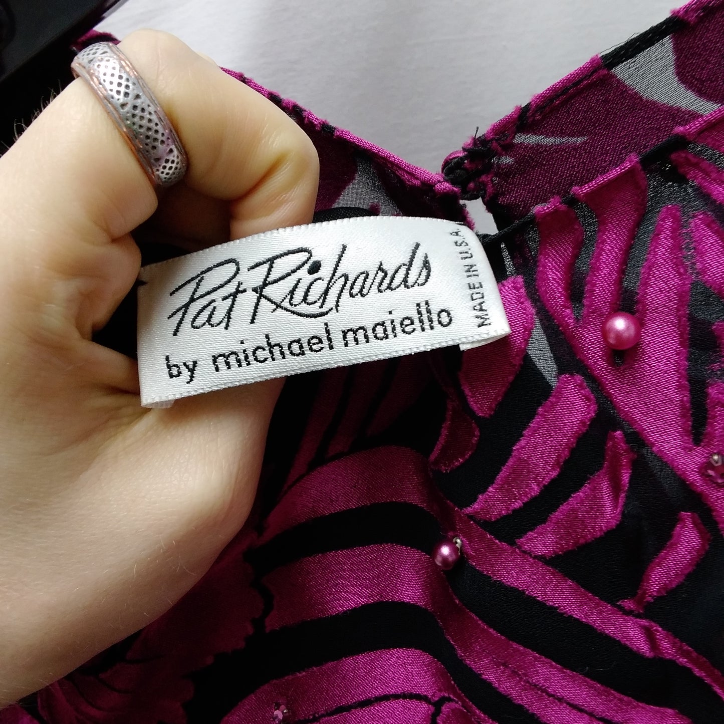 VTG -- Pat Richards by Michael Maiello purple black Formal Dress -- 6