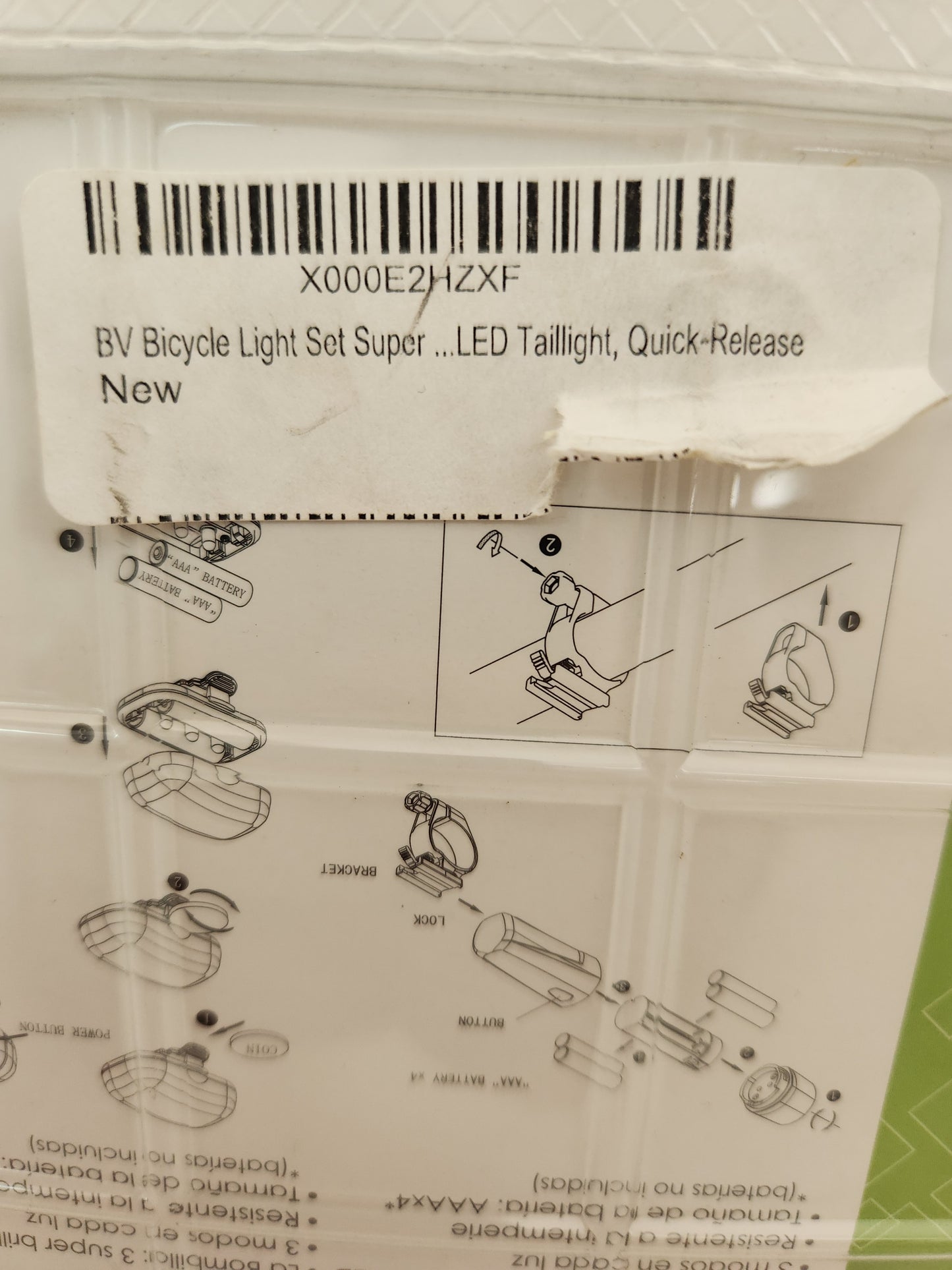 NIB - BV-L801 Quick-Release Bicycle Light Set
