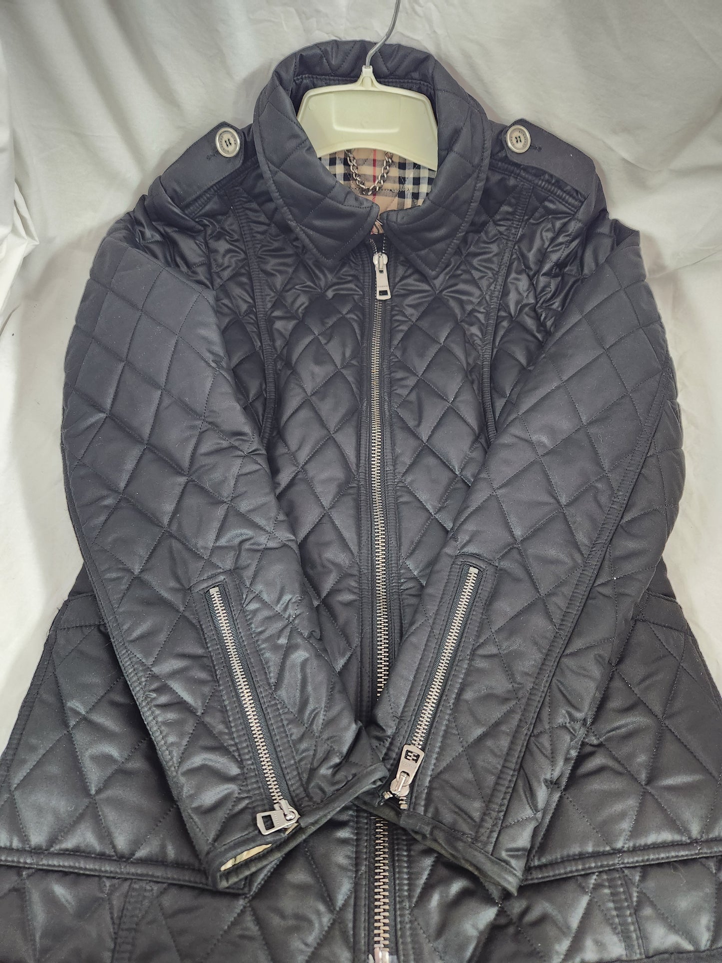 BURBERRY BRIT Black Diamond Quilted Jacket - See Measurements