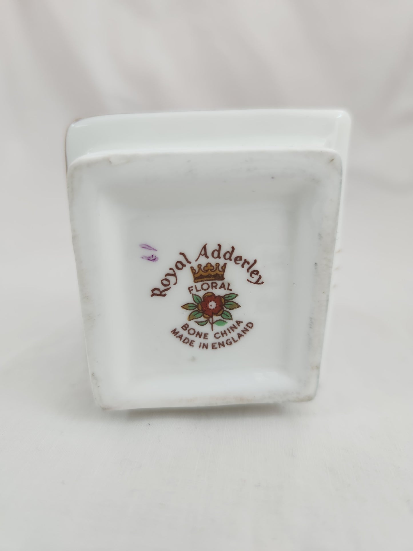 VTG - Royal Adderley Bone China Floral Bouquet in White Planter with Gold Trim Figurine
