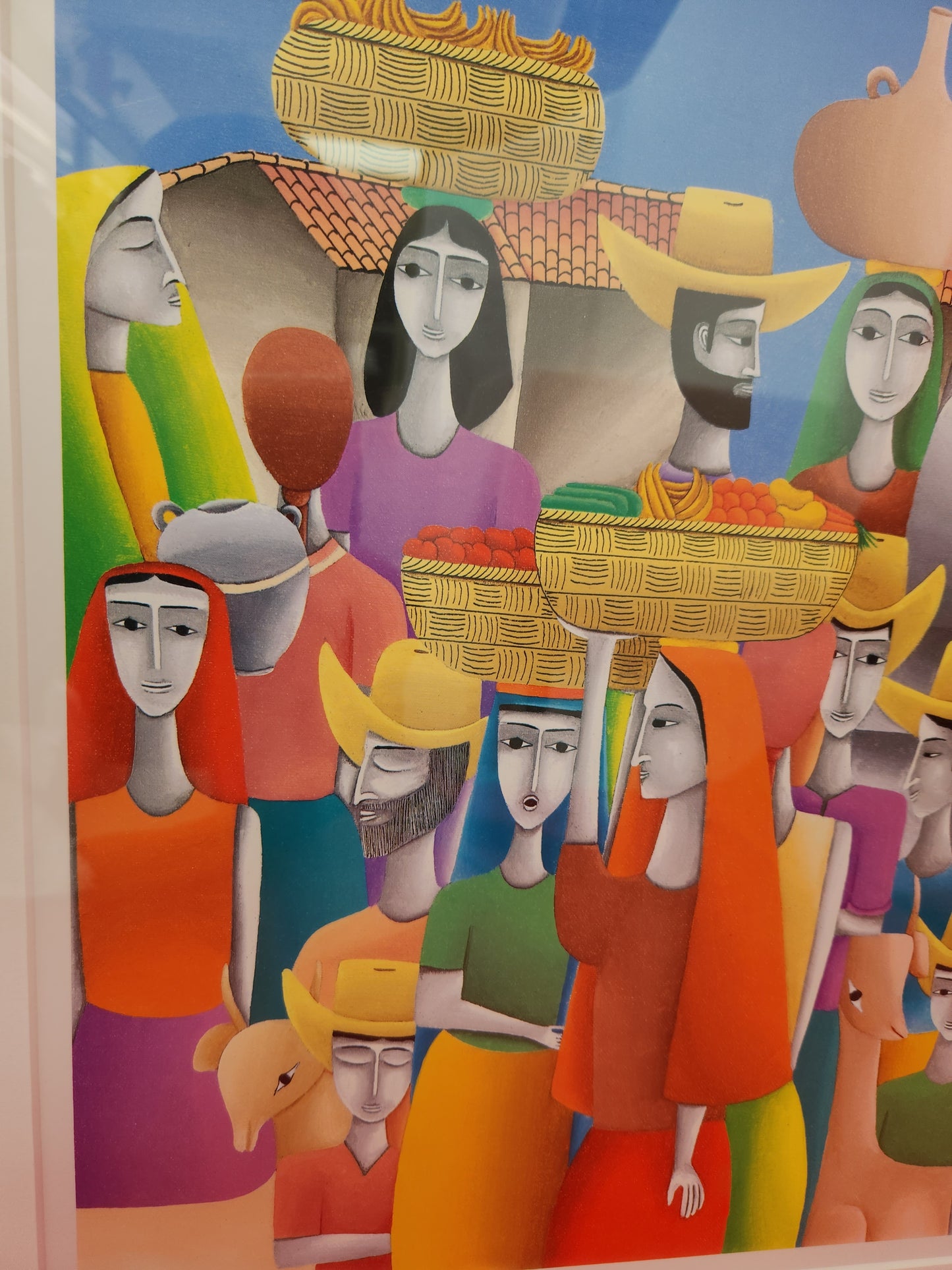 Rare - Unique Salvadoran Artist ALFREDO LINARES Signed/Dated Lithograph Print