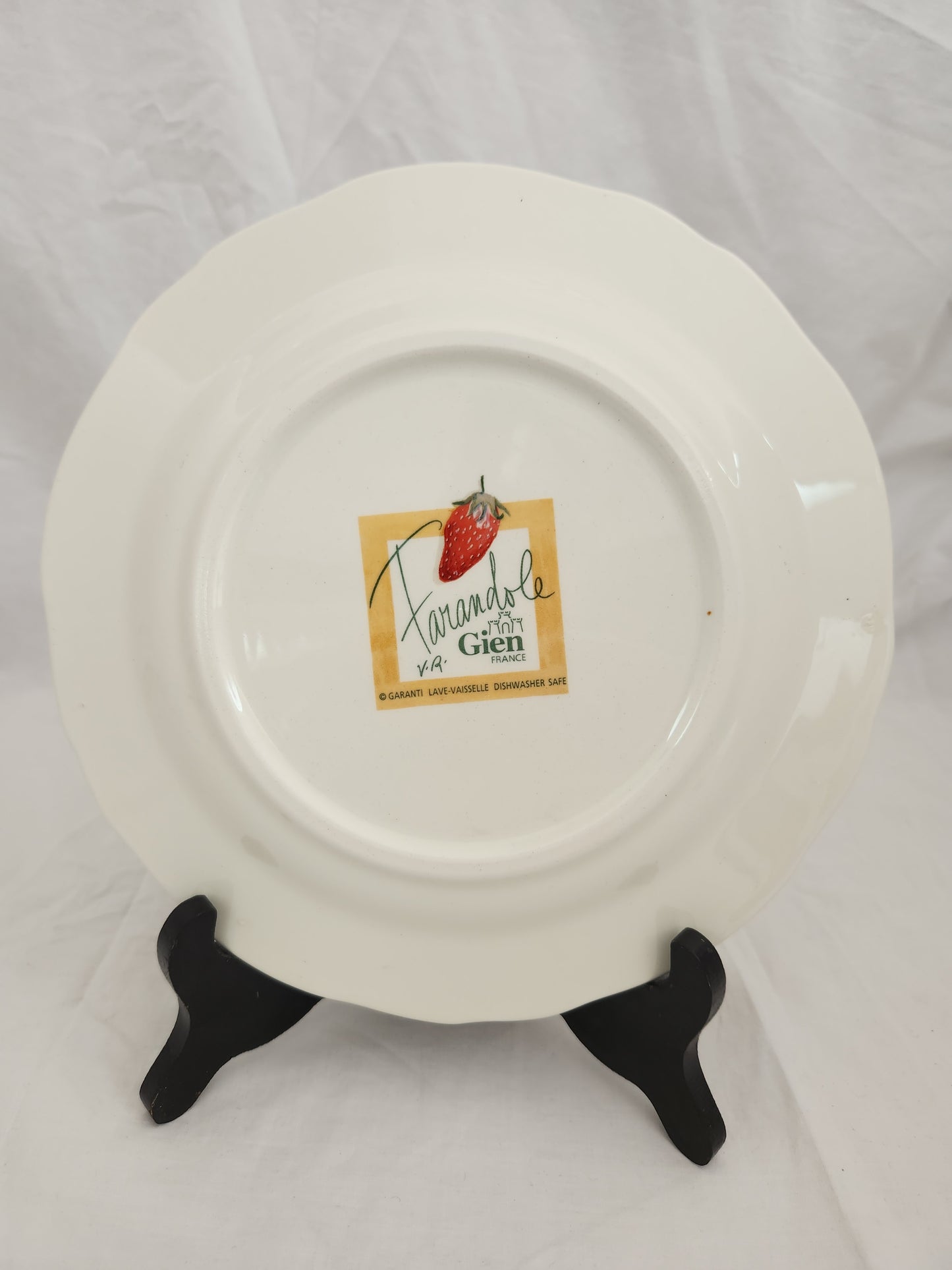 Strawberry Canape Plate Farandole by FAIENCERIE DE GIEN