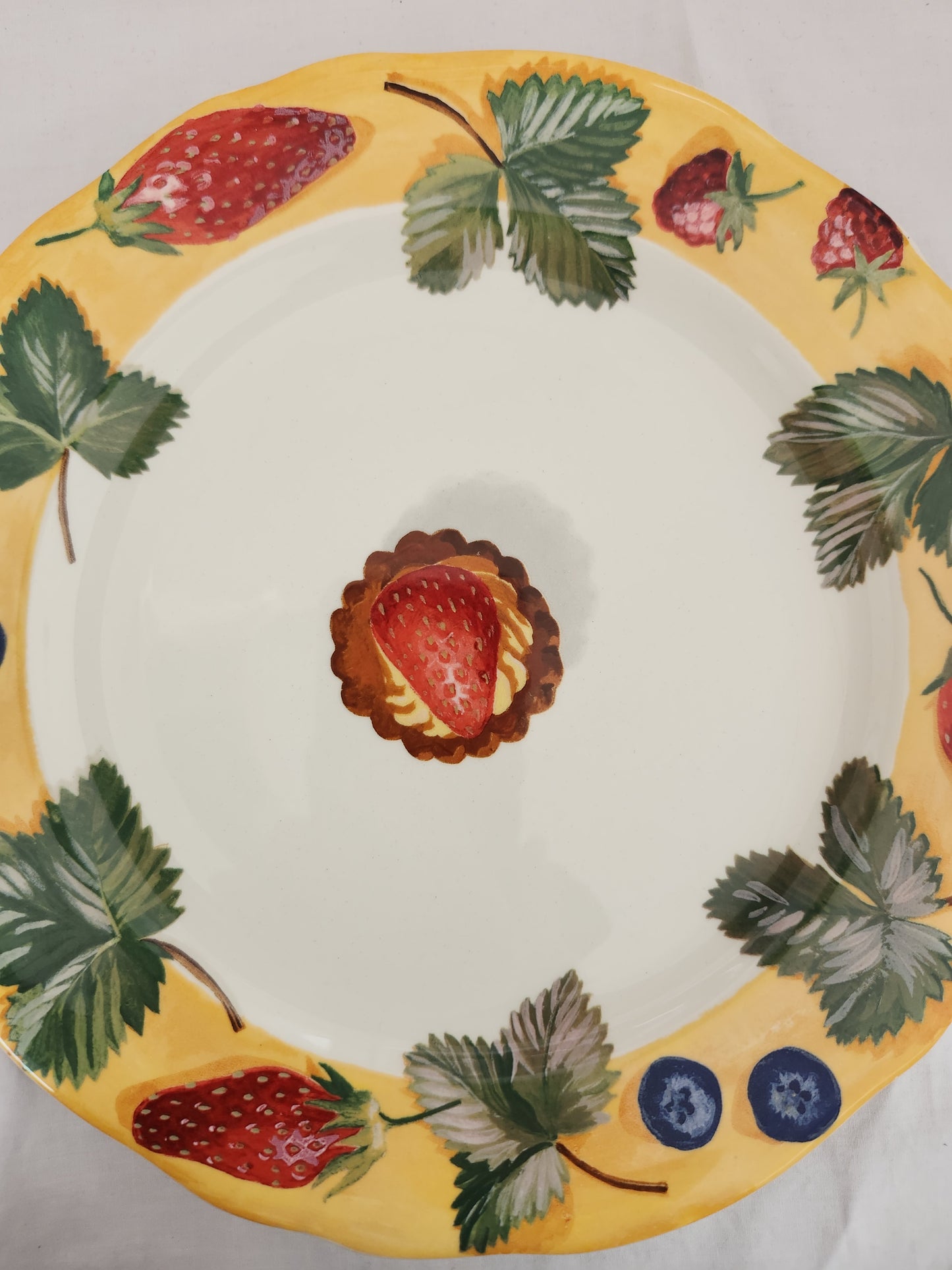 Strawberry Canape Plate Farandole by FAIENCERIE DE GIEN