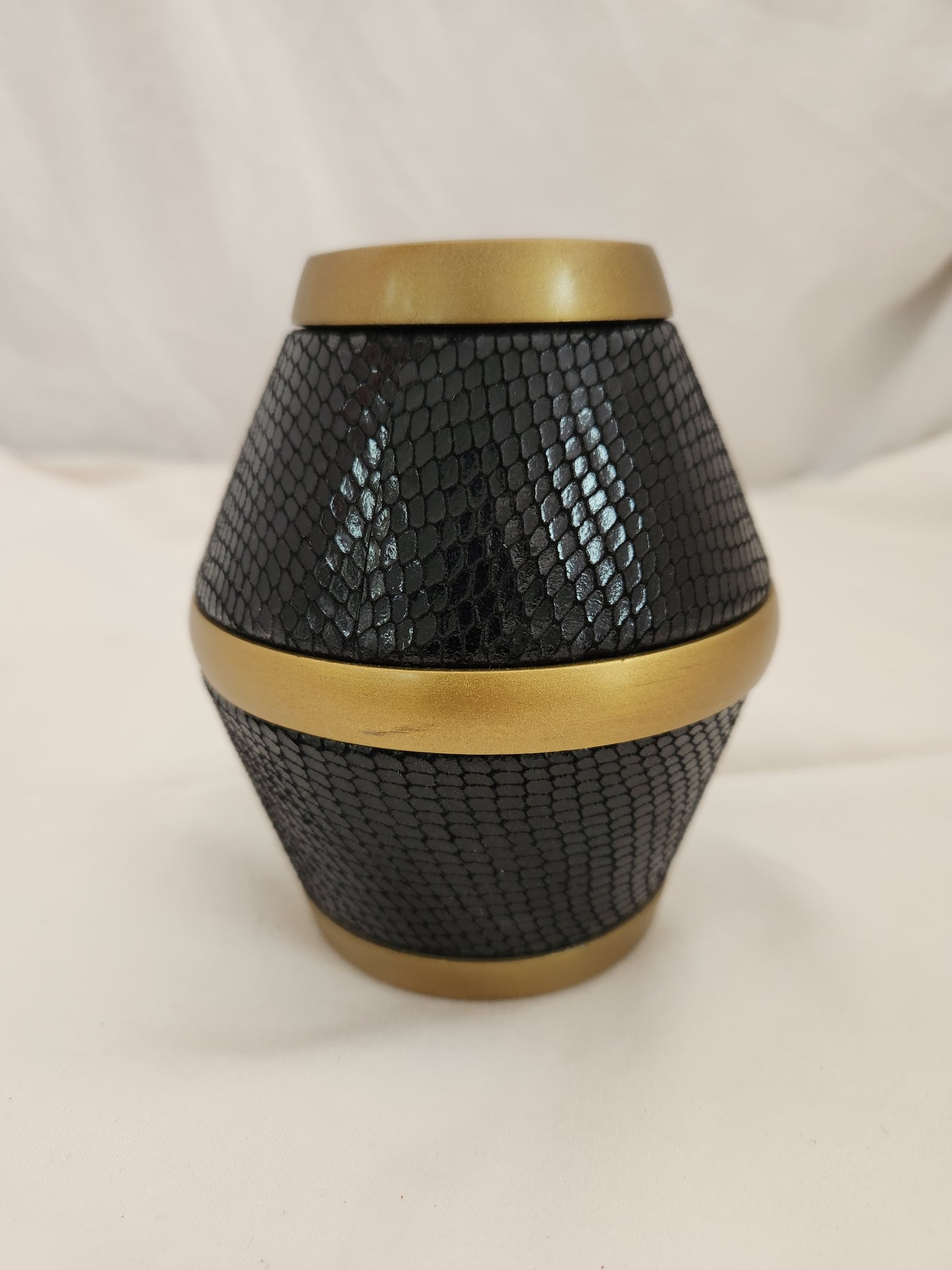 Hayes Black Faux Snakeskin Match Striker w/ Satin Brass Trim