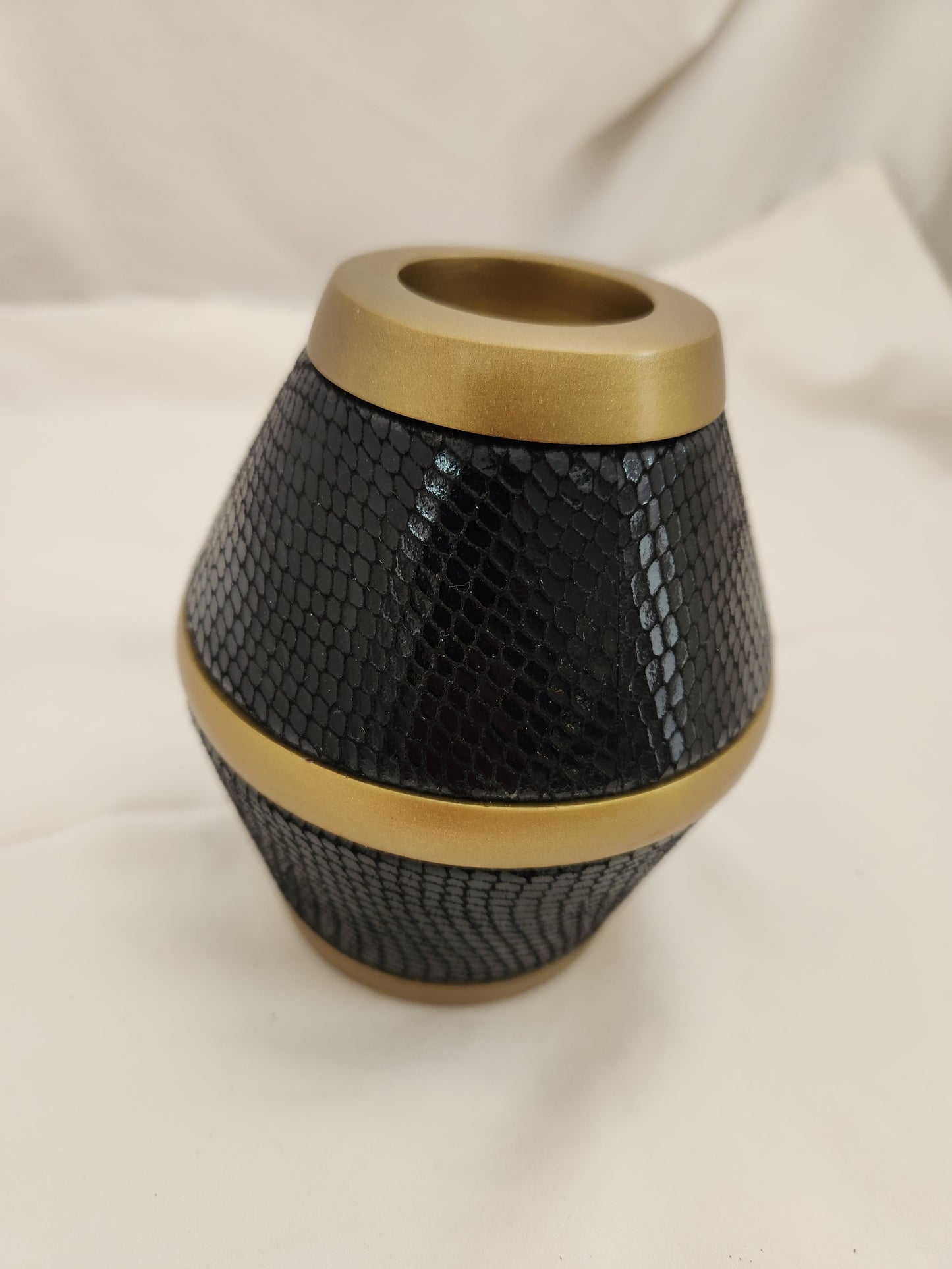 Hayes Black Faux Snakeskin Match Striker w/ Satin Brass Trim