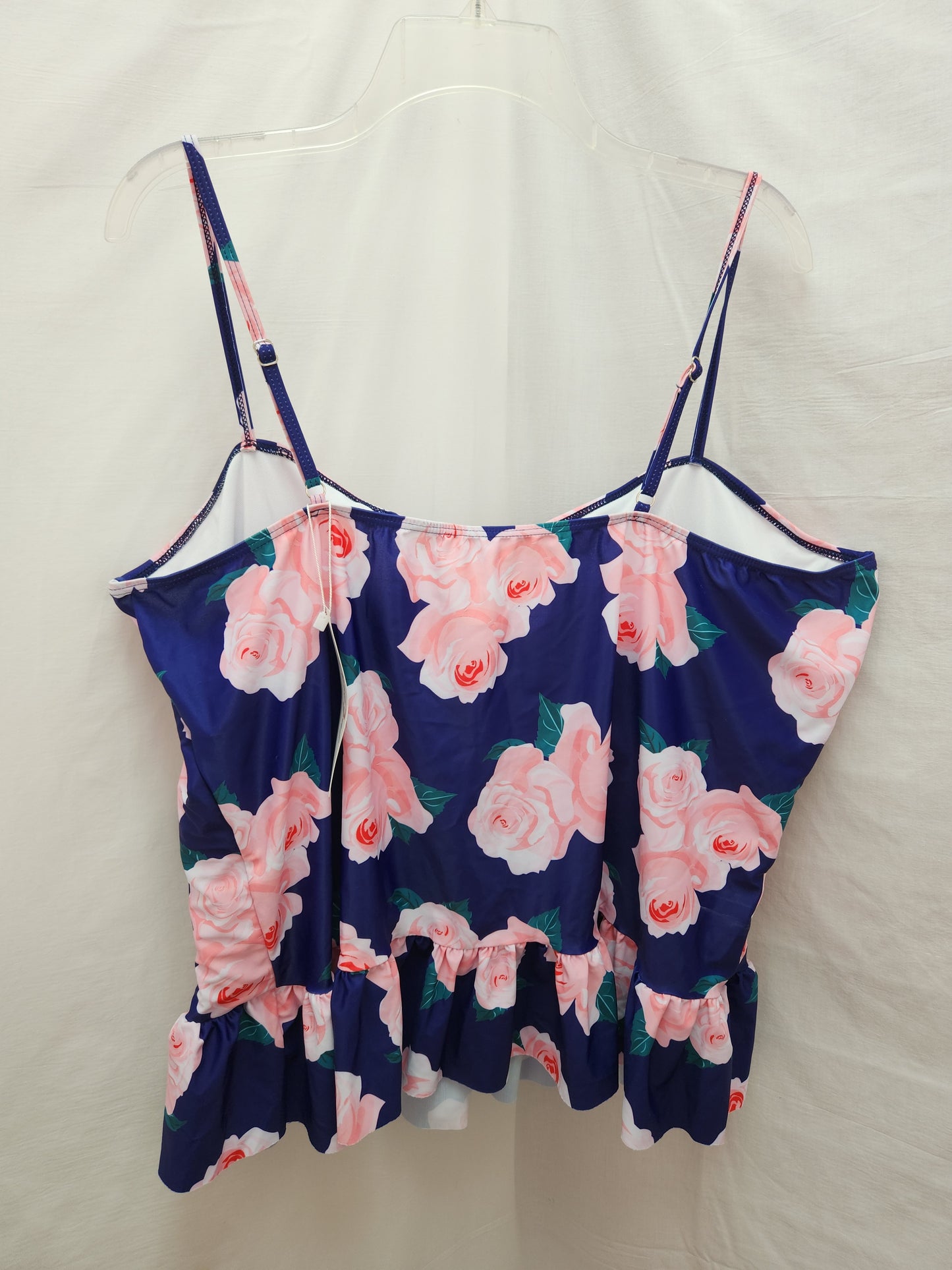 NWT - Rose Gal Purple Floral Tankini Swimsuit Top - 24