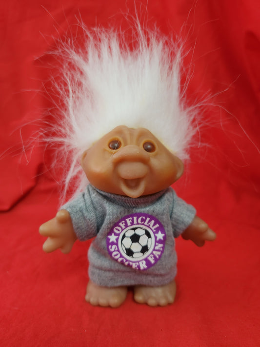 VTG - 1986 White Hair Official Soccer Fan 4-1/2" Troll by Thomas Dam
