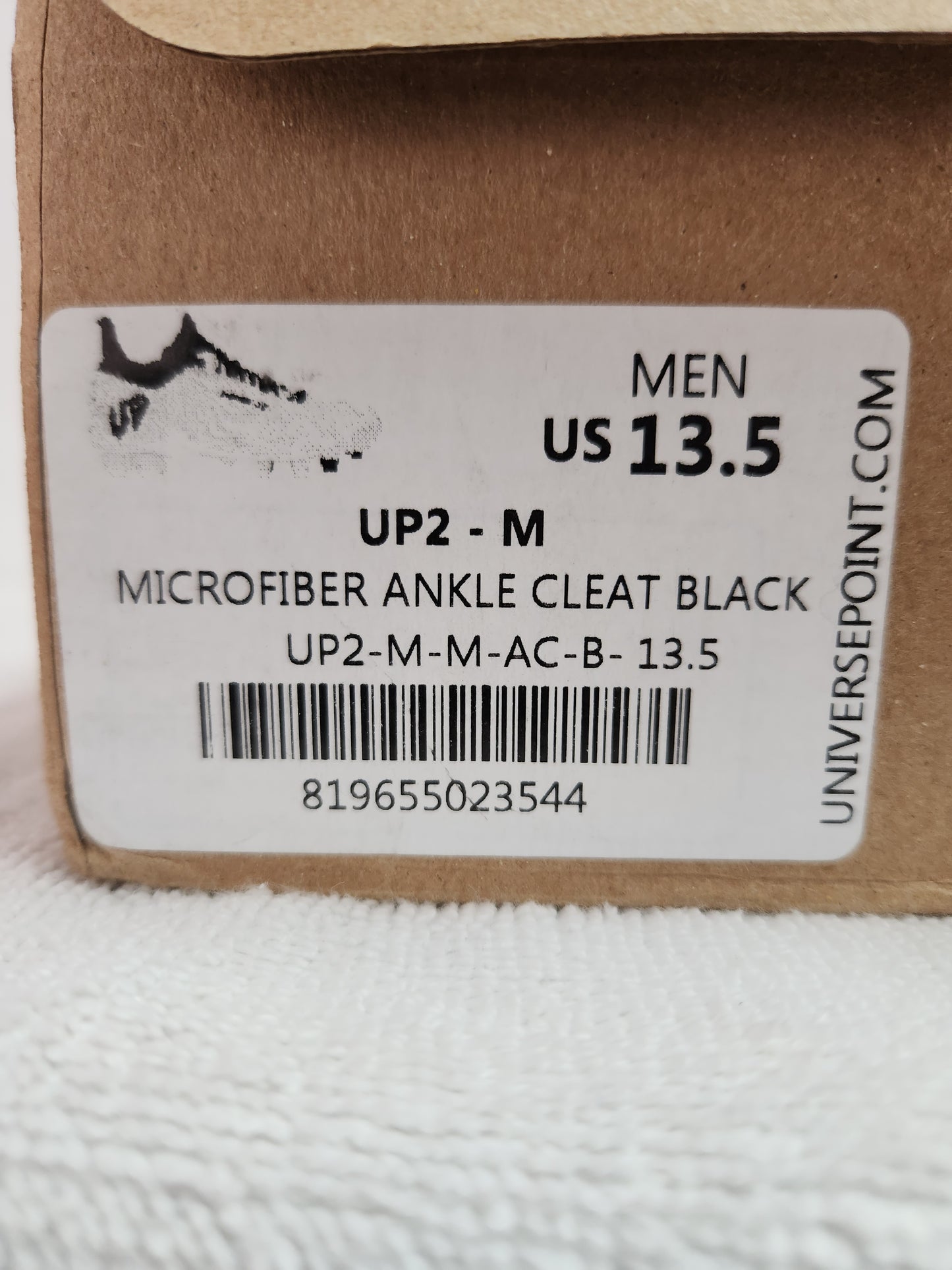 NIB - Universe Point Men's Black Microfiber Ankle Cleats - Size: 13.5