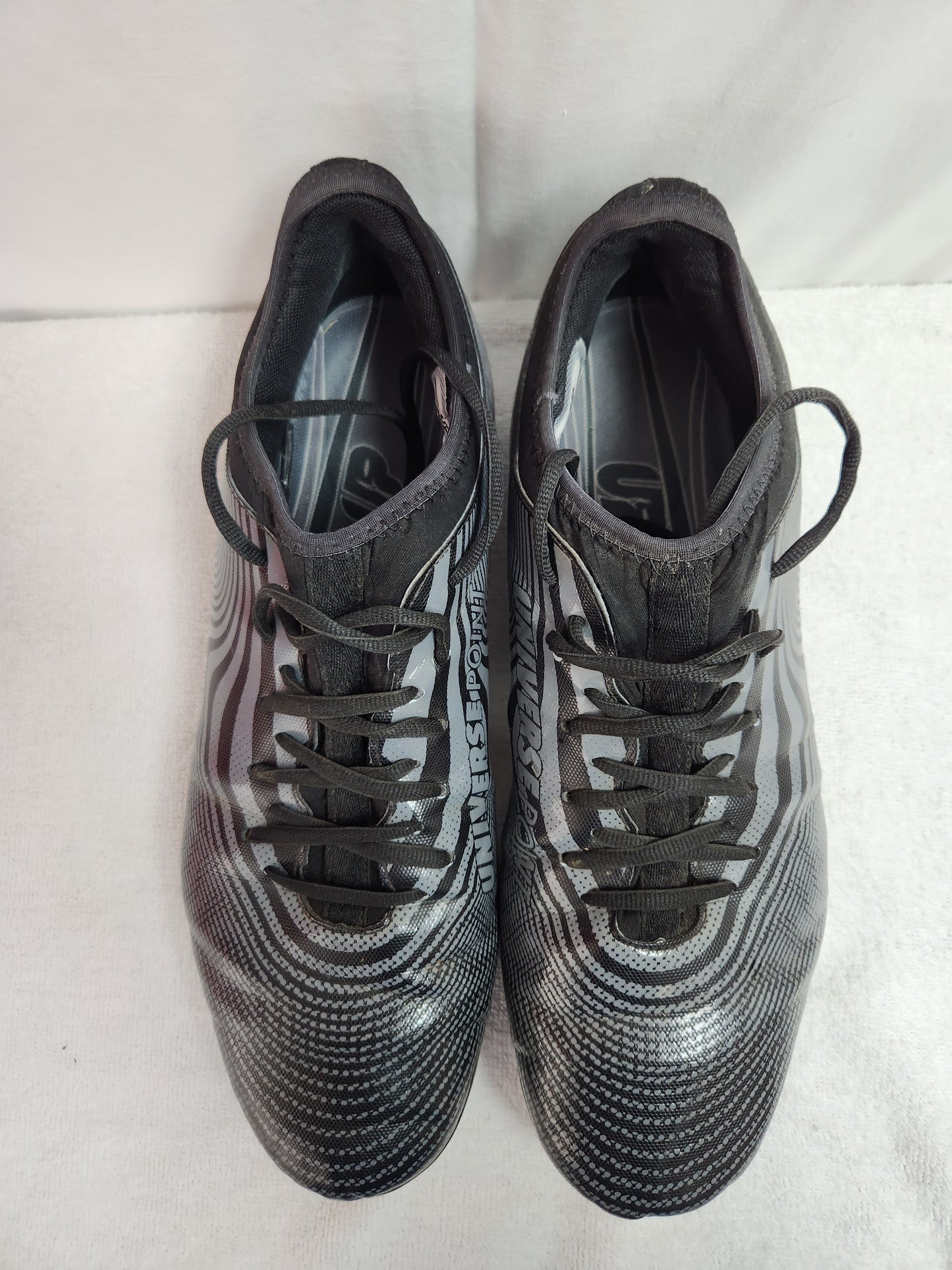Rare Universe Point Men's Black Microfiber Ankle Cleats - Size: 13.5